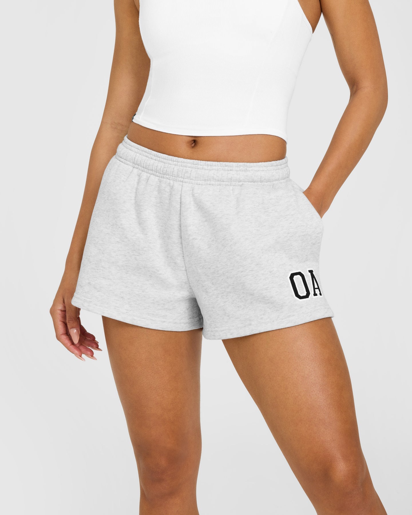 Foundations Oversized Oner Girlfriend Shorts | Light Grey Marl - Image 4