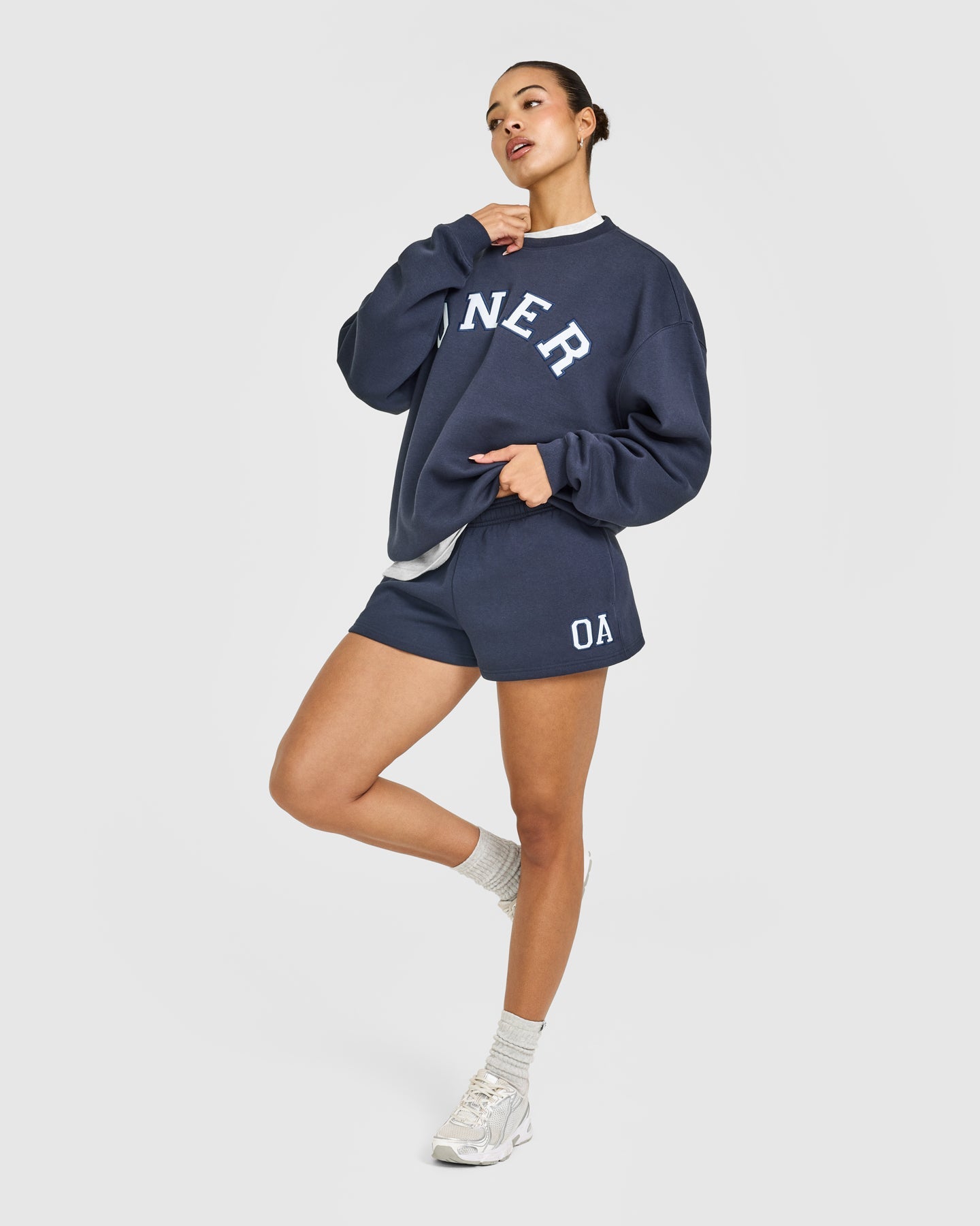 Alternative view of Foundations Oversized Oner Girlfriend Shorts | True Blue