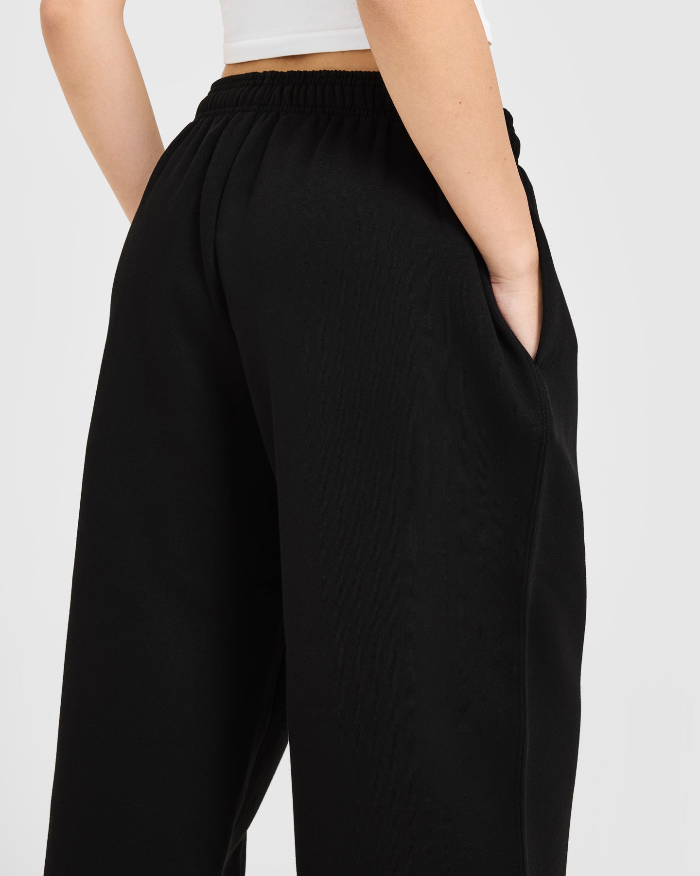 Foundations Oversized Oner Girlfriend Straight Leg Joggers | Black - Image 4