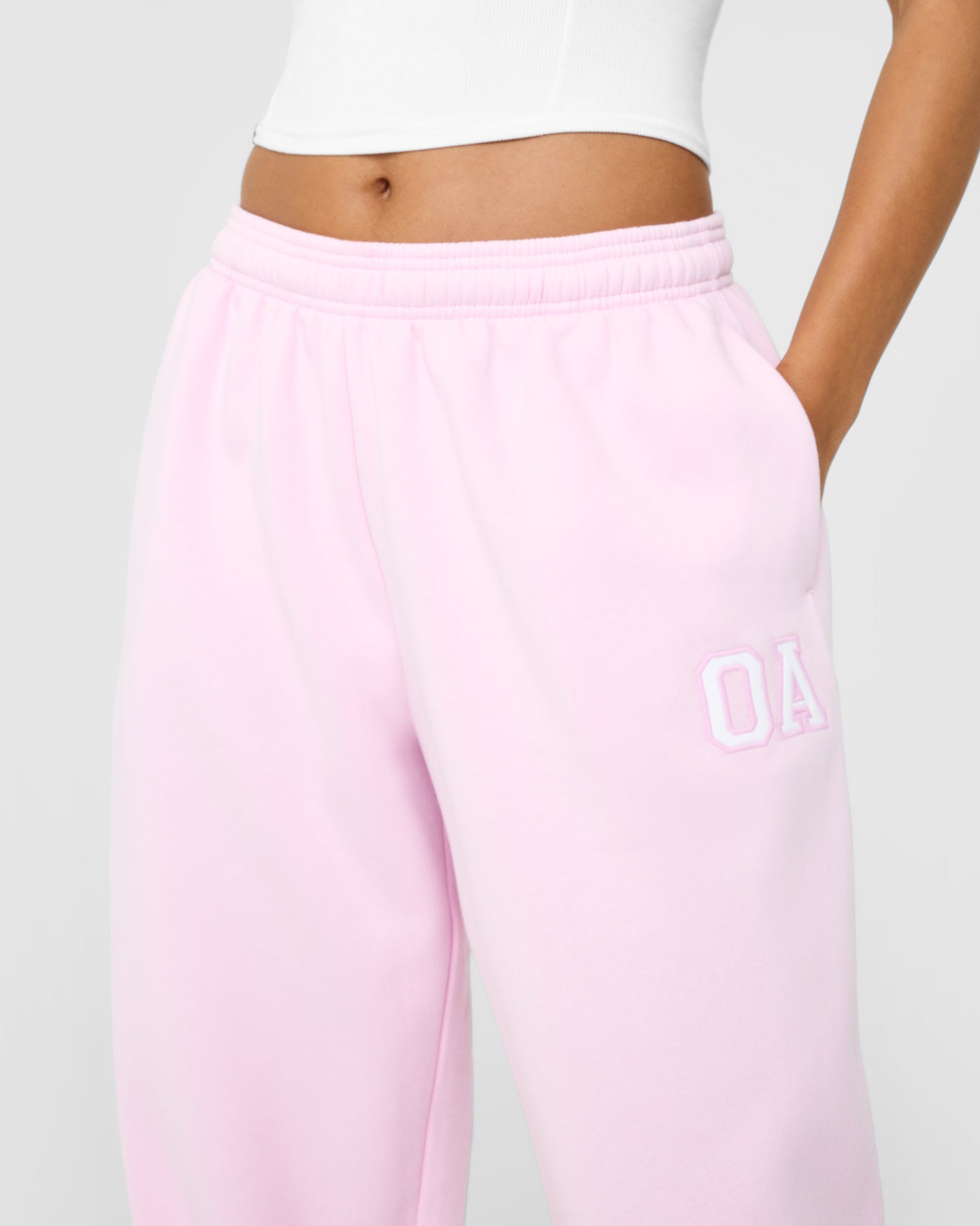 Foundations Oversized Oner Girlfriend Straight Leg Joggers | Chalk Pink - Image 5