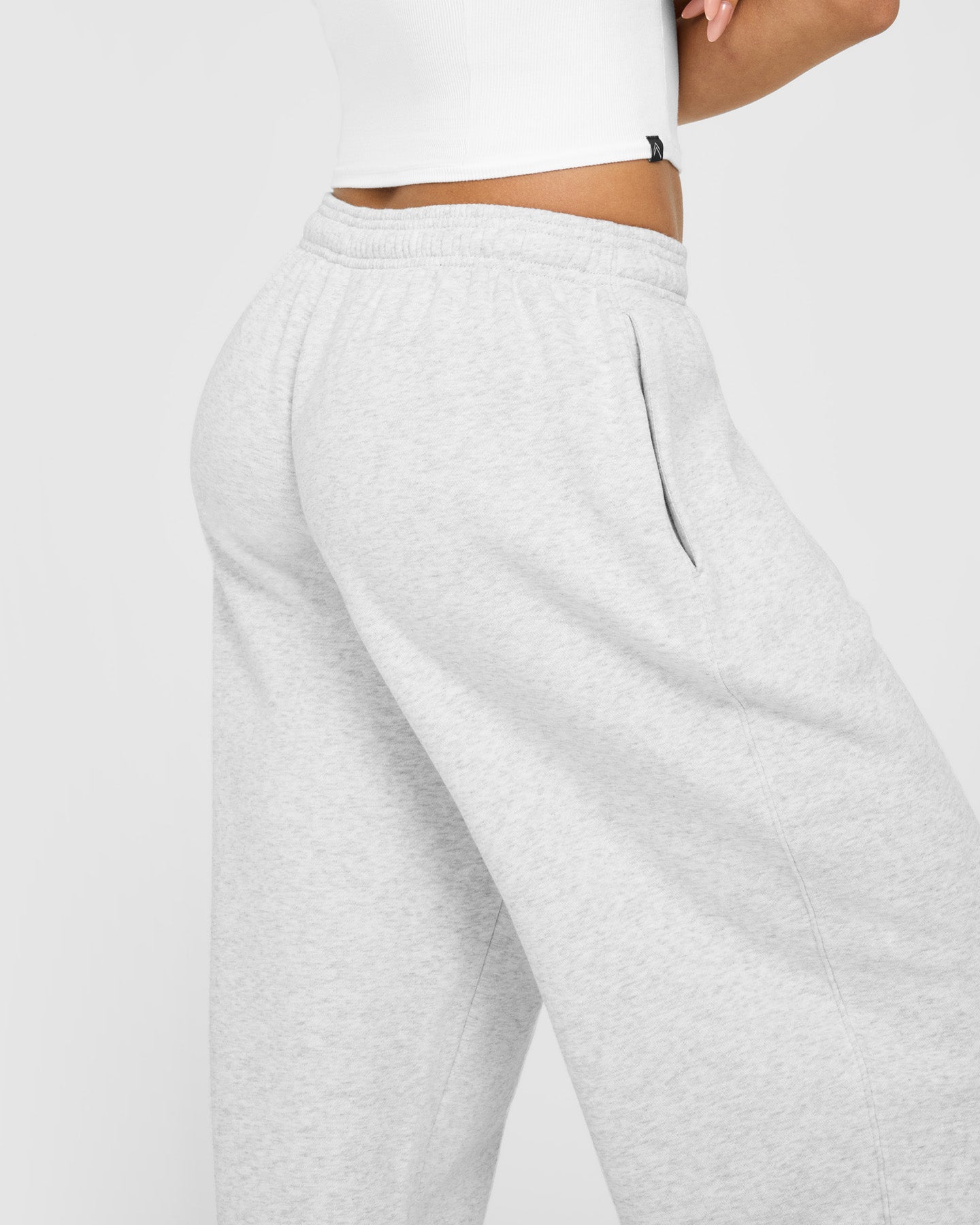 Foundations Oversized Oner Girlfriend Straight Leg Joggers | Light Grey Marl - Image 4