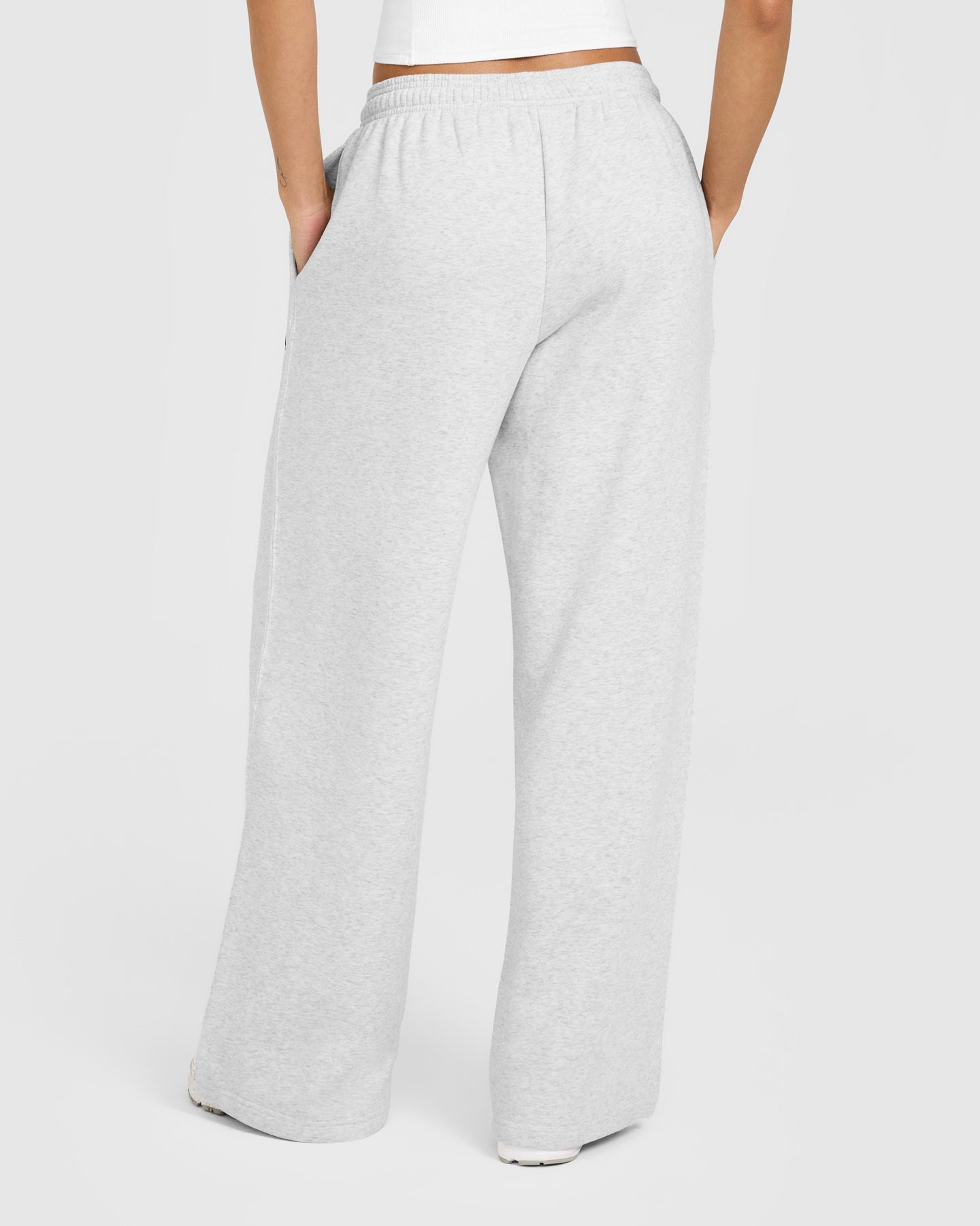 Foundations Oversized Oner Girlfriend Straight Leg Joggers | Light Grey Marl - Image 5