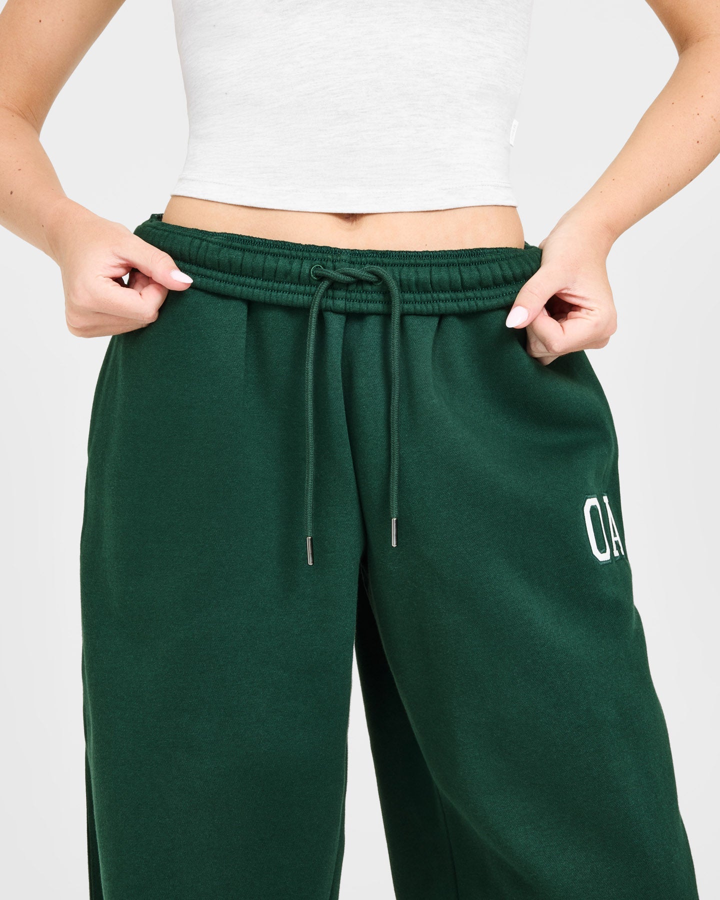 Foundations Oversized Oner Girlfriend Straight Leg Joggers | Racing Green - Image 6