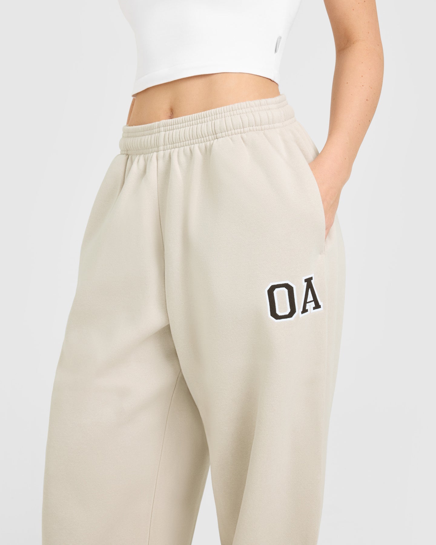 Foundations Oversized Oner Girlfriend Straight Leg Joggers | Sand - Image 5