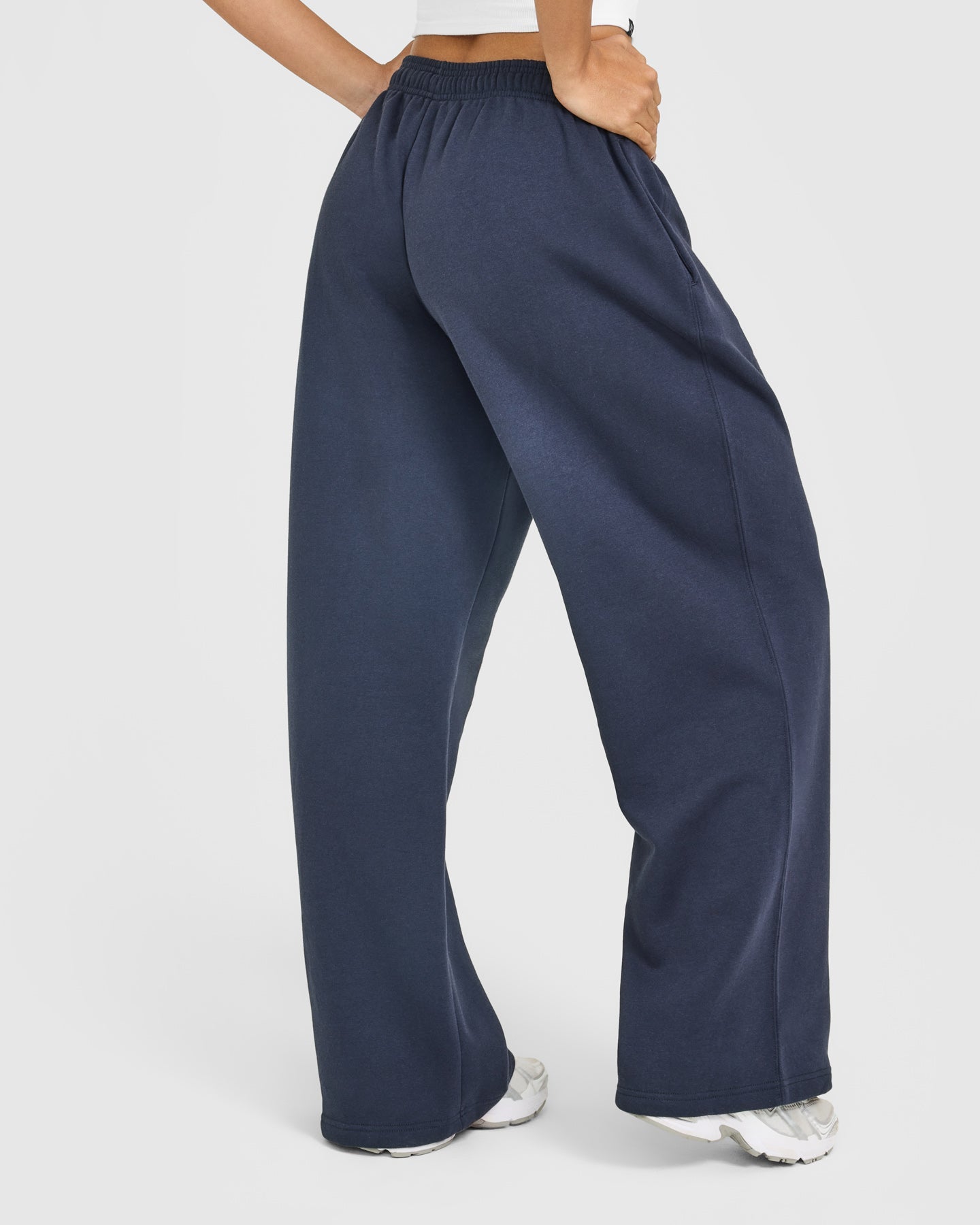 Alternative view of Foundations Oversized Oner Girlfriend Straight Leg Joggers | True Blue