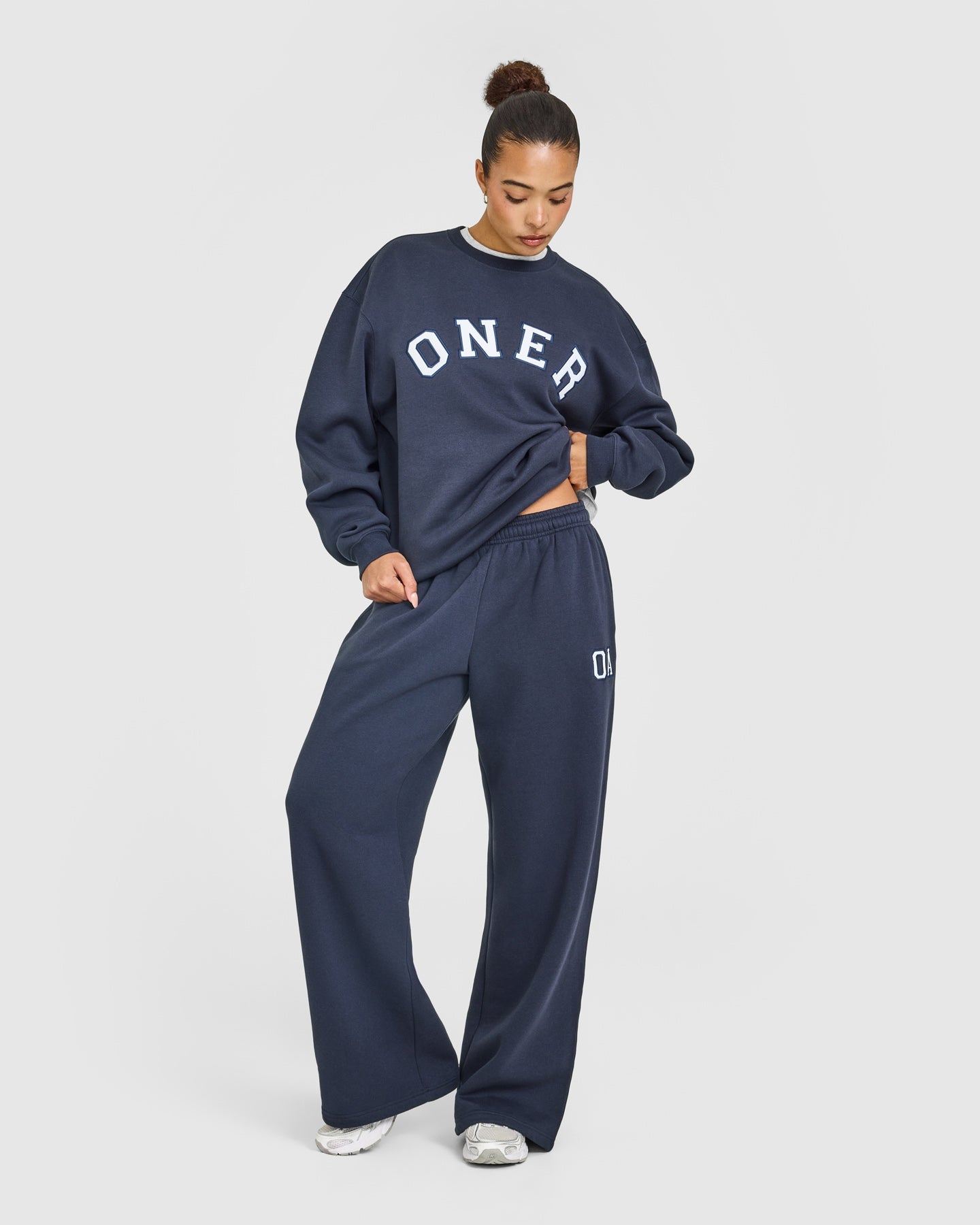 Foundations Oversized Oner Girlfriend Straight Leg Joggers | True Blue - Image 3