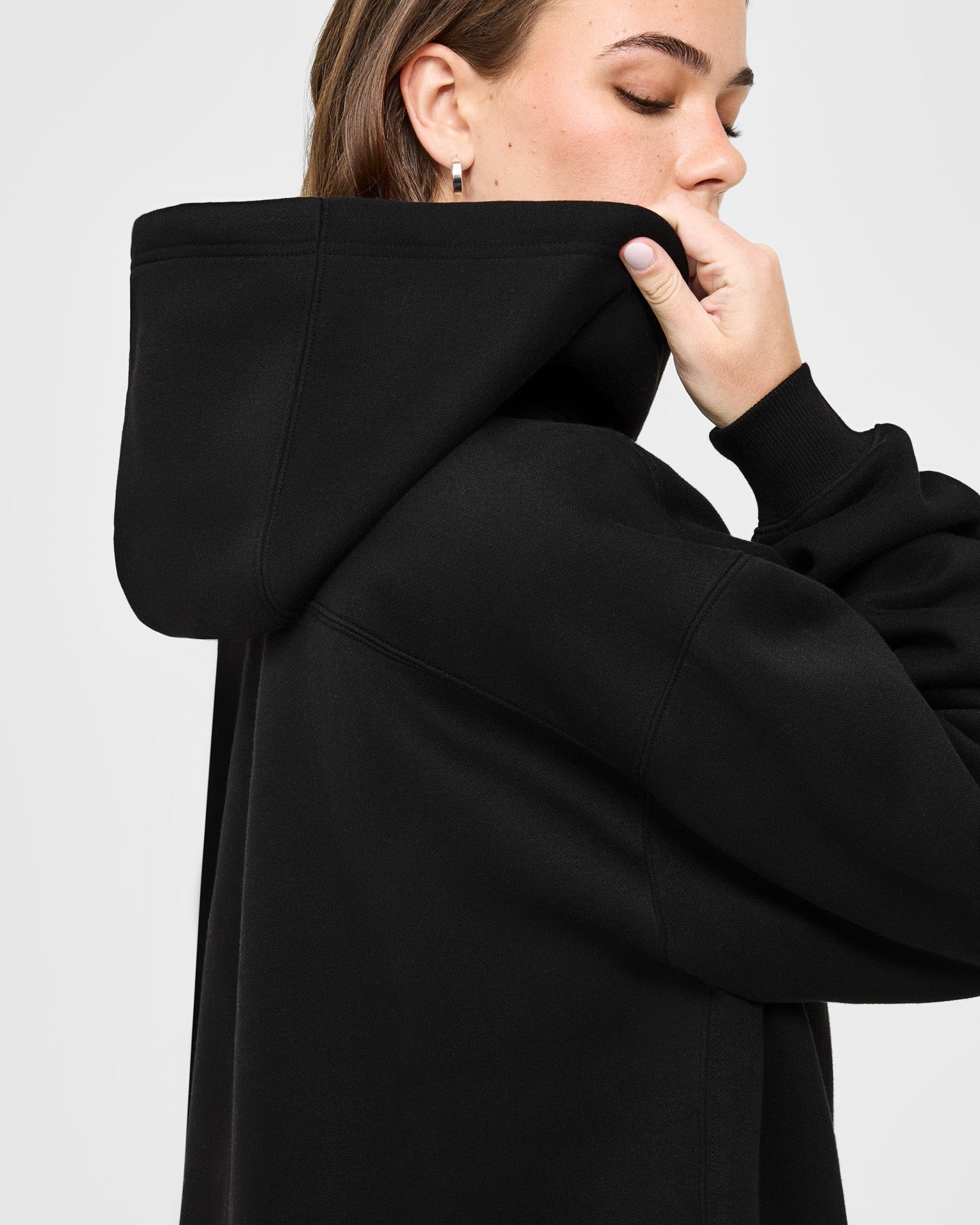 Foundations Oversized Oner Girlfriend Hoodie | Black - Image 4