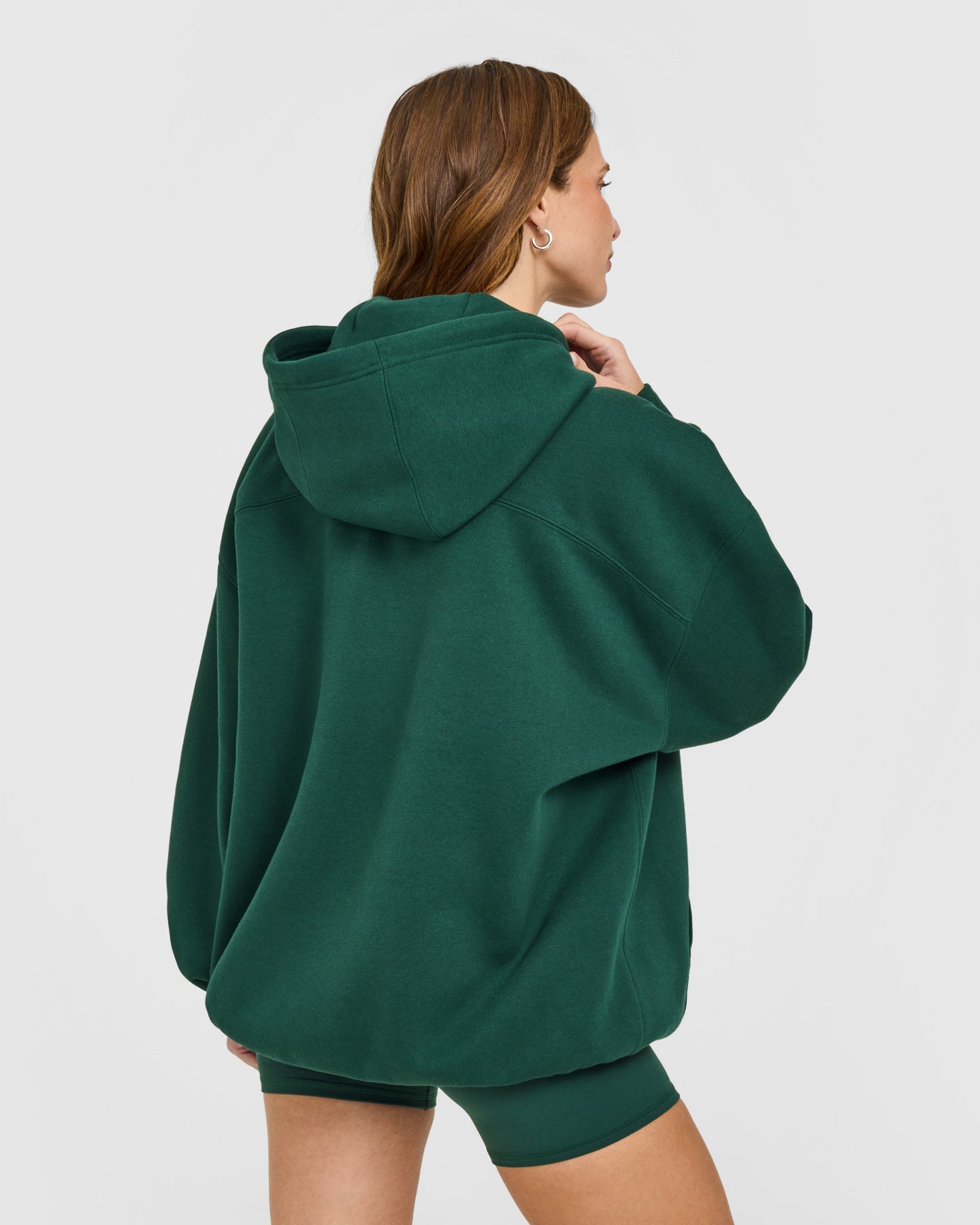 Alternative view of Foundations Oversized Oner Girlfriend Hoodie | Racing Green