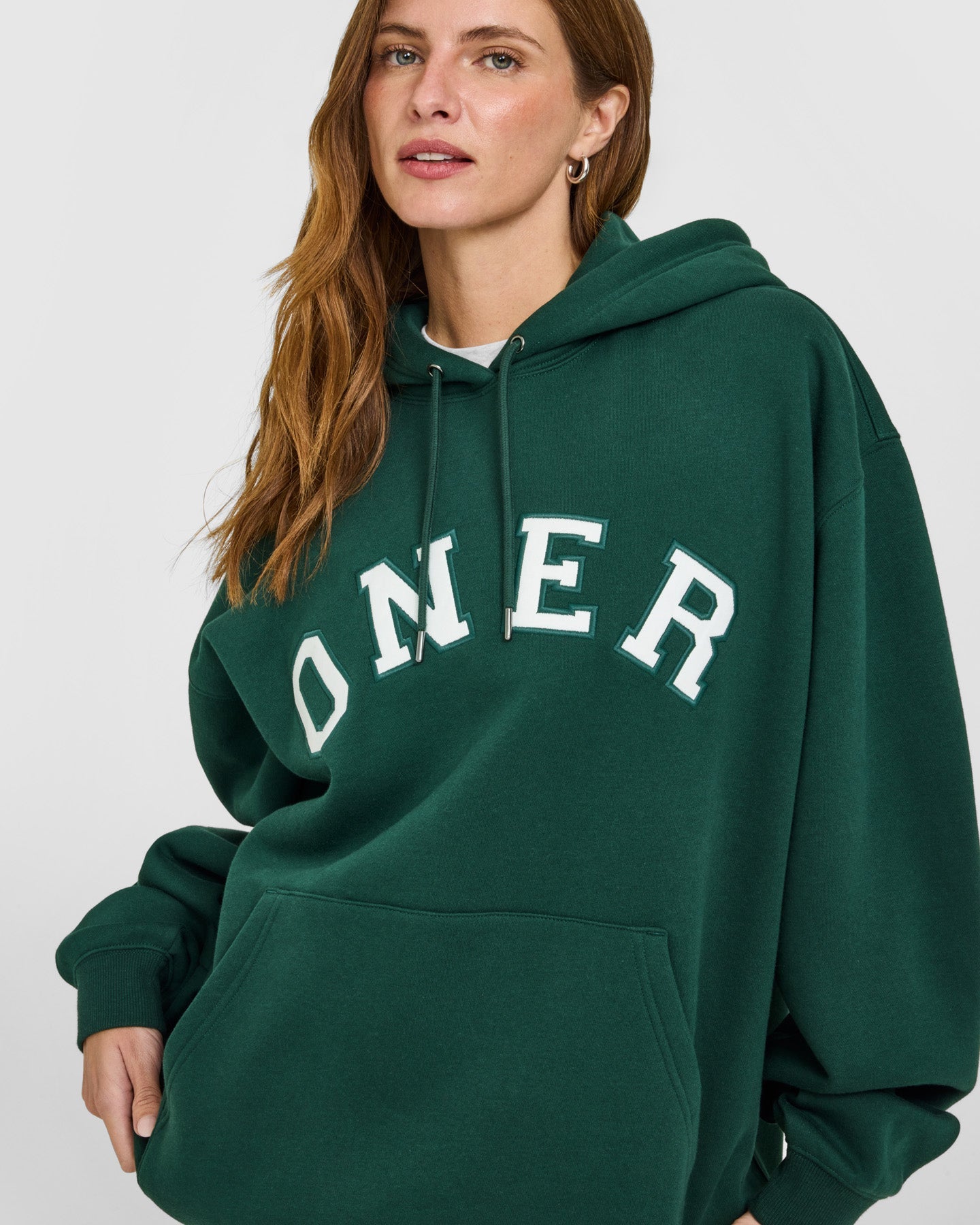 Foundations Oversized Oner Girlfriend Hoodie | Racing Green - Image 5