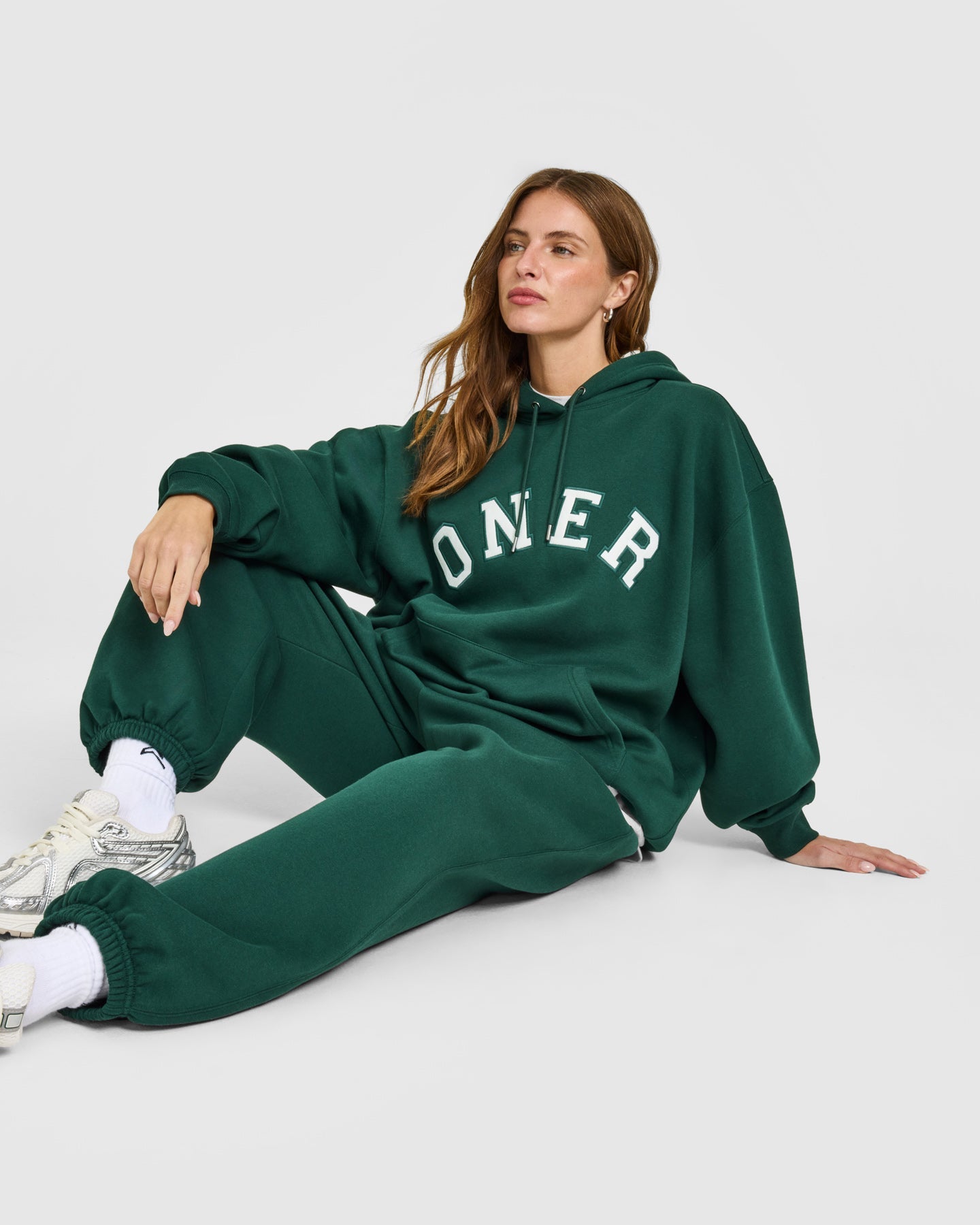 Foundations Oversized Oner Girlfriend Hoodie | Racing Green - Image 6