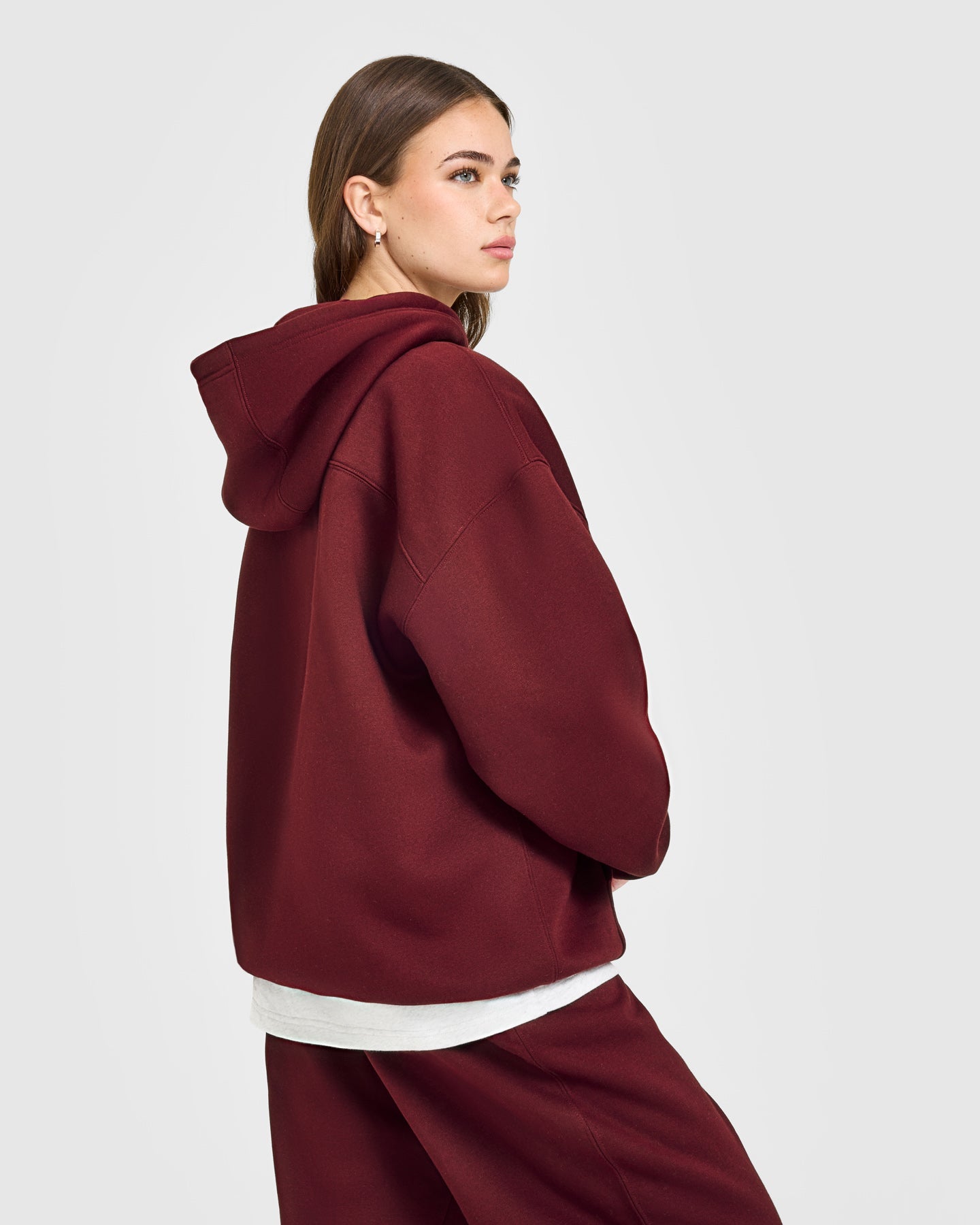 Foundations Oversized Oner Girlfriend Hoodie | Rosewood - Image 4