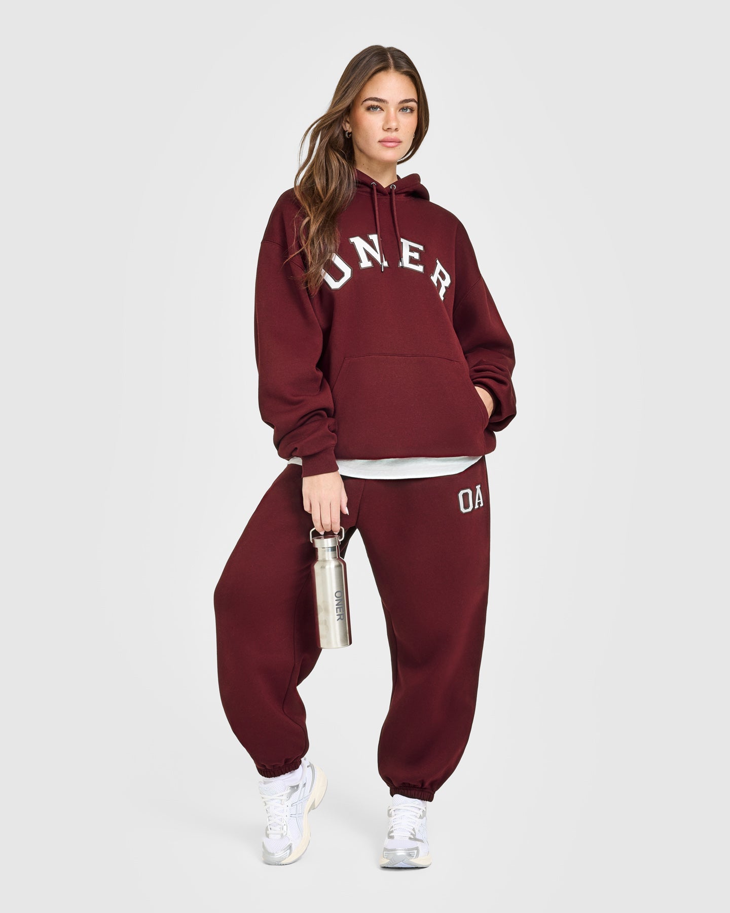 Foundations Oversized Oner Girlfriend Hoodie | Rosewood - Image 3