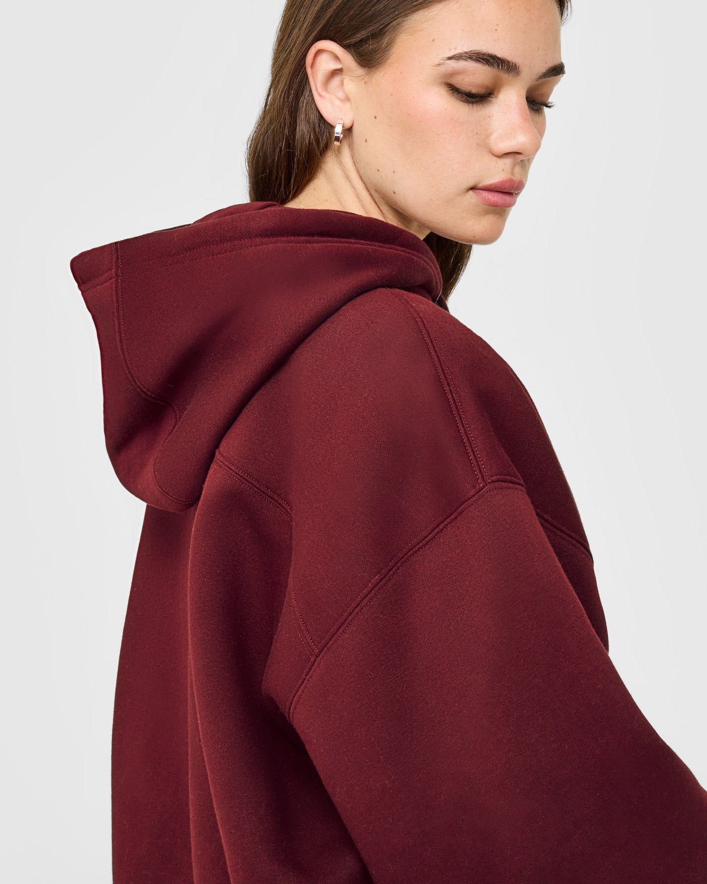 Foundations Oversized Oner Girlfriend Hoodie | Rosewood - Image 5