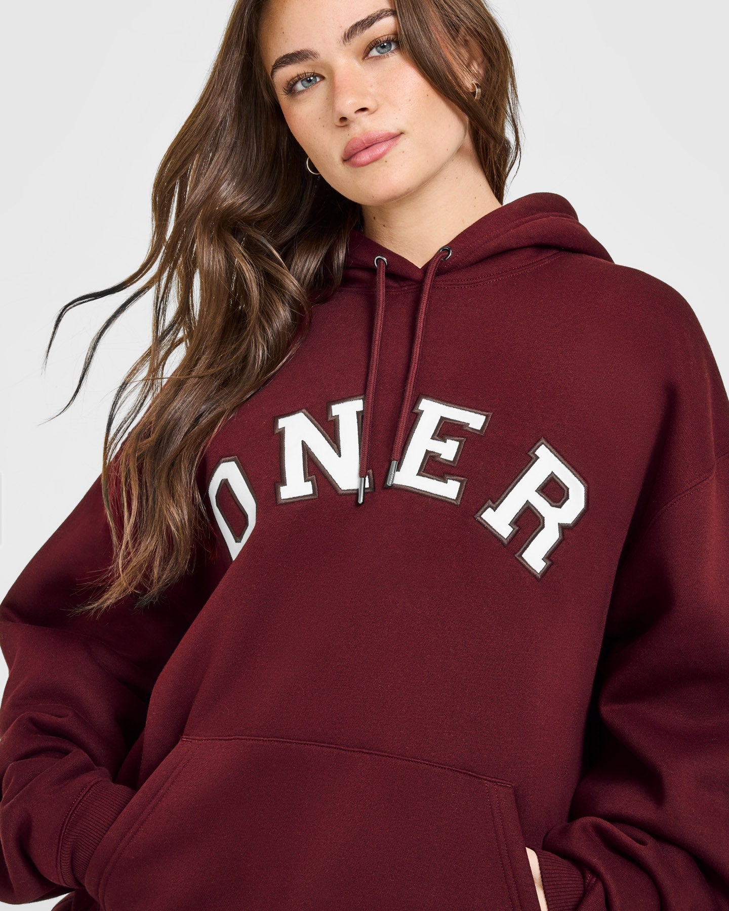 Alternative view of Foundations Oversized Oner Girlfriend Hoodie | Rosewood