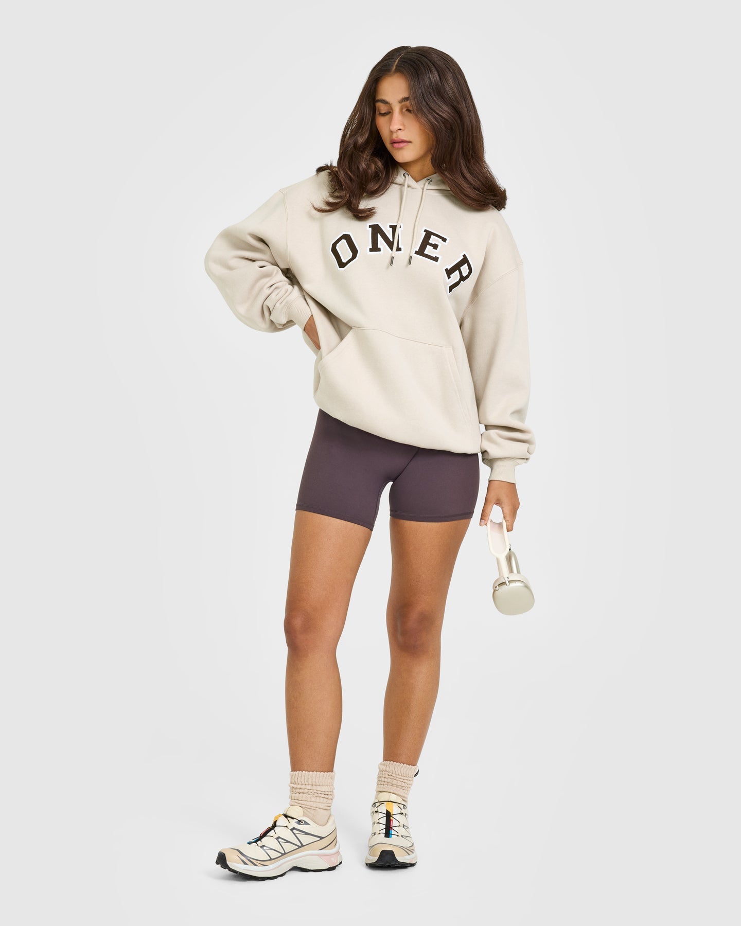 Foundations Oversized Oner Girlfriend Hoodie | Sand - Image 3