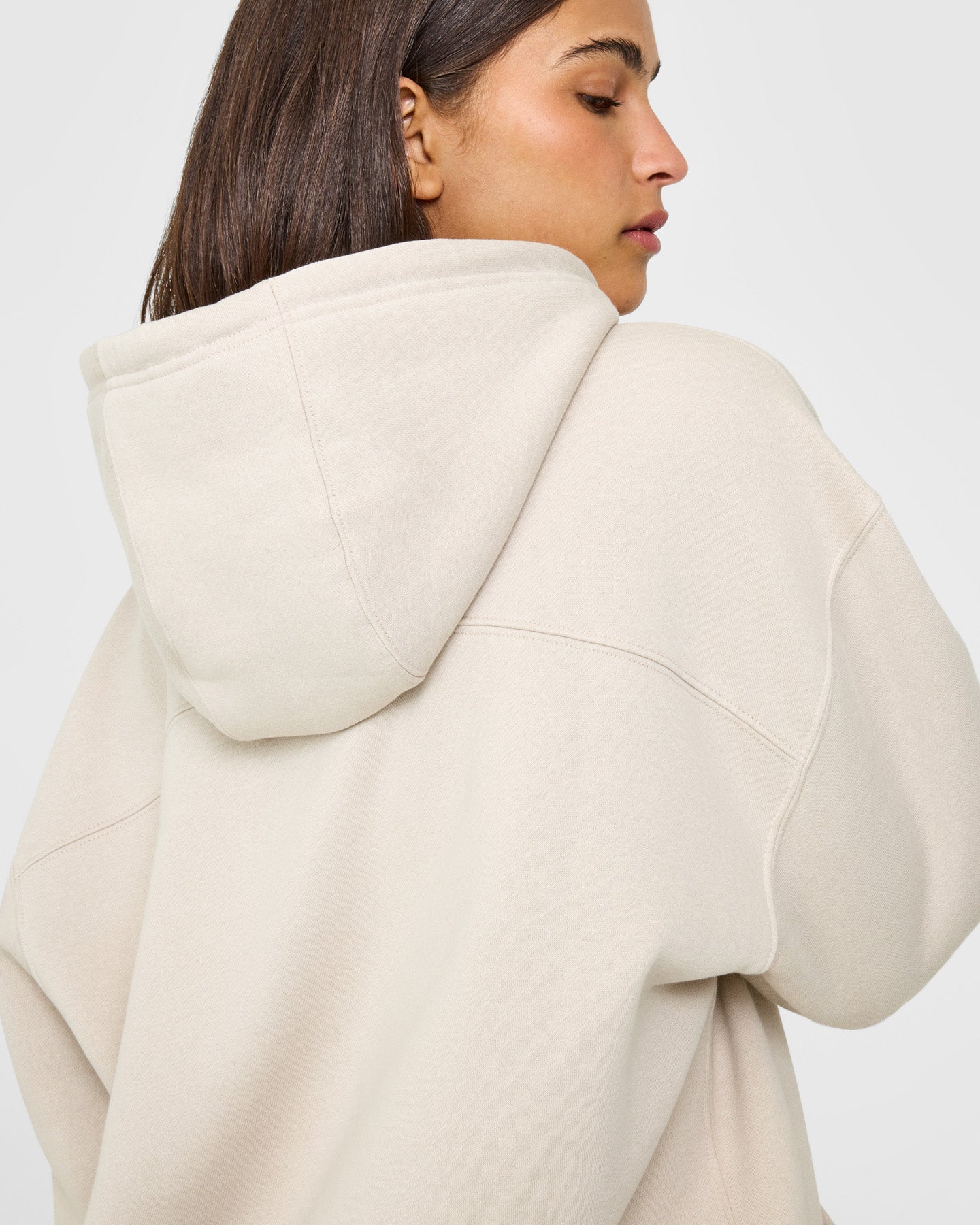 Foundations Oversized Oner Girlfriend Hoodie | Sand - Image 4