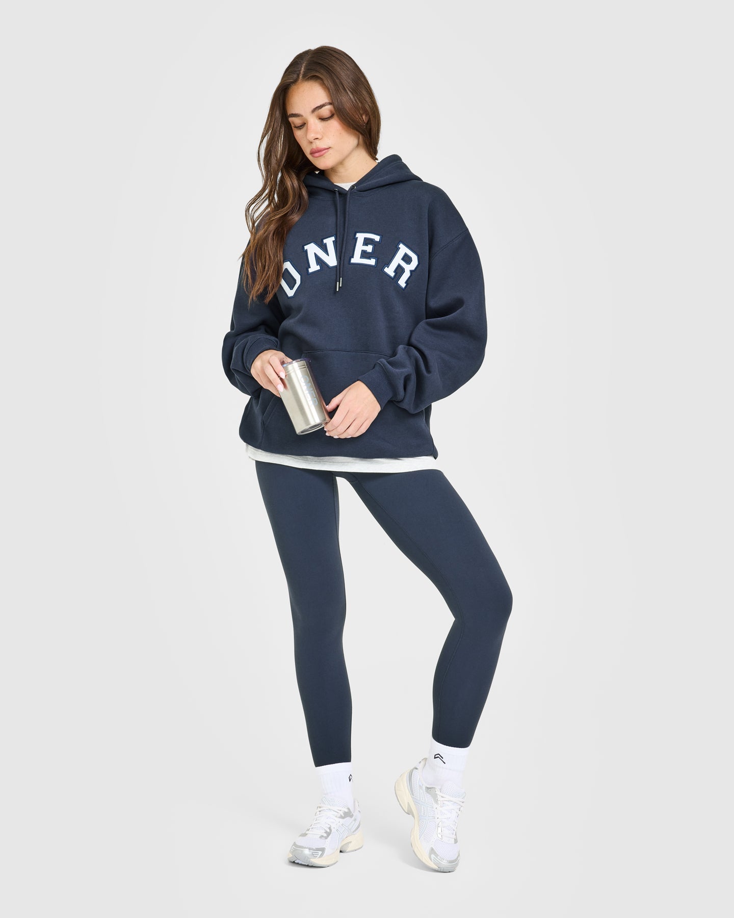 Foundations Oversized Oner Girlfriend Hoodie | True Blue - Image 3