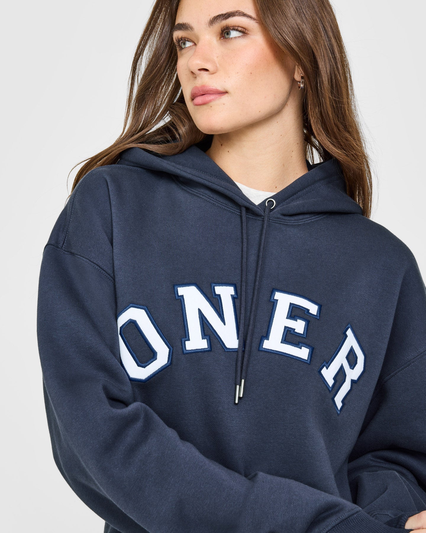 Foundations Oversized Oner Girlfriend Hoodie | True Blue - Image 5