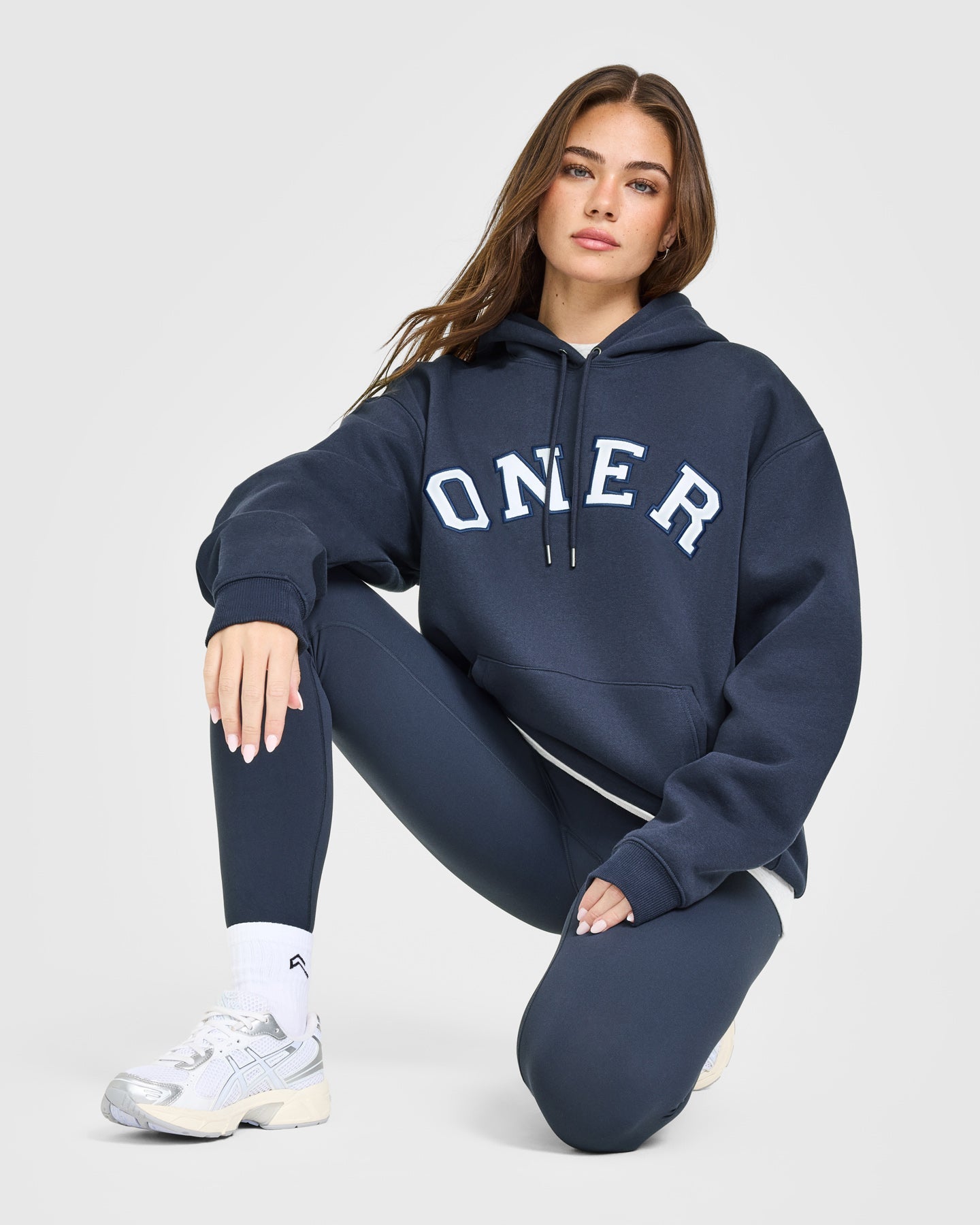 Foundations Oversized Oner Girlfriend Hoodie | True Blue - Image 6