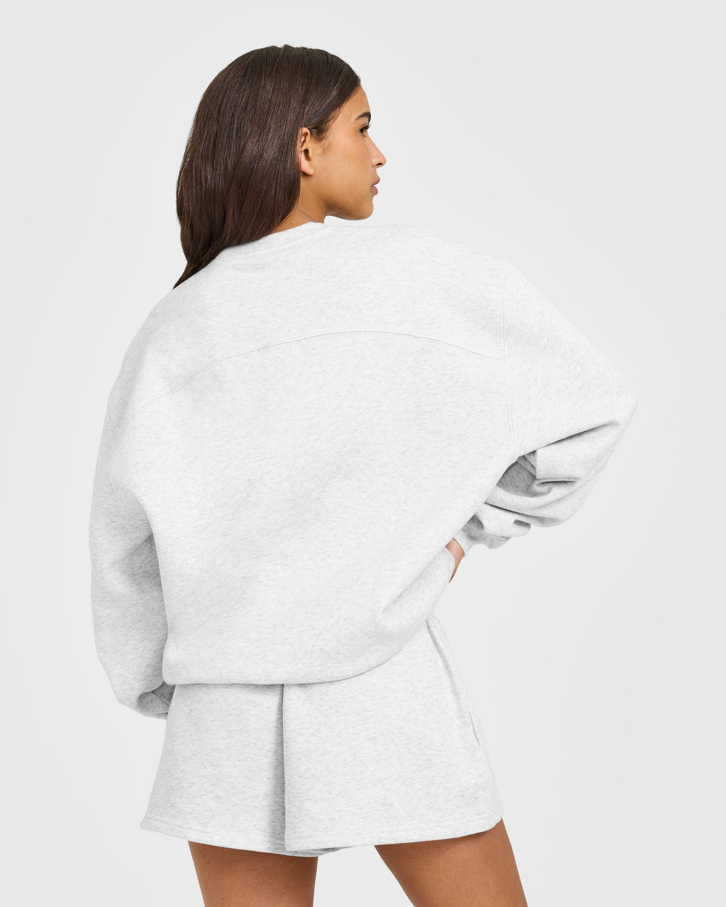 Foundations Oversized Oner Girlfriend Sweatshirt | Light Grey Marl - Image 5