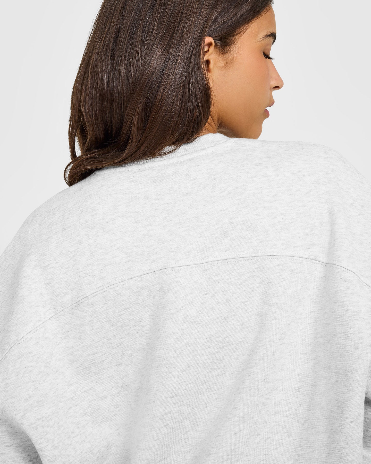 Foundations Oversized Oner Girlfriend Sweatshirt | Light Grey Marl - Image 4