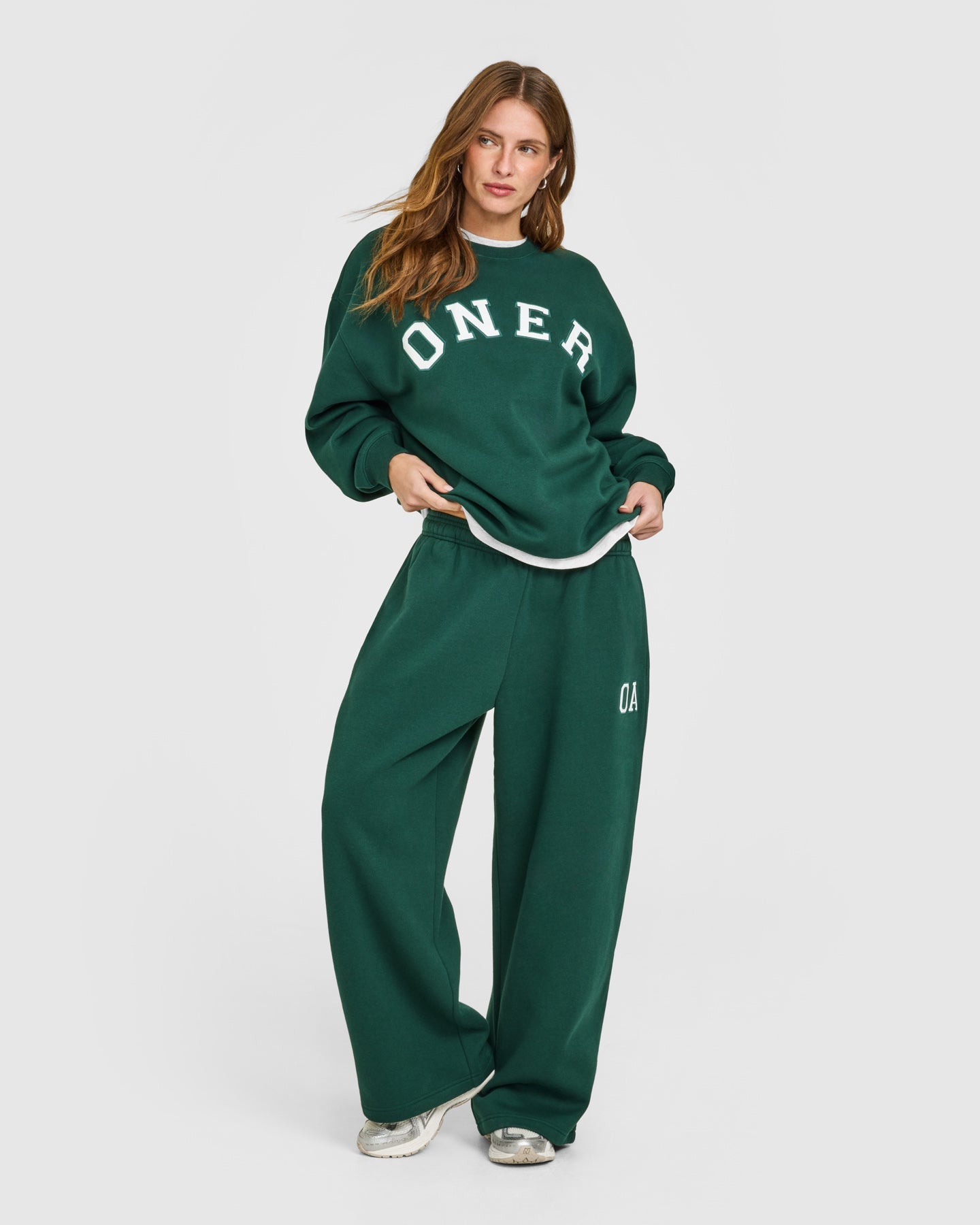 Foundations Oversized Oner Girlfriend Sweatshirt | Racing Green - Image 3
