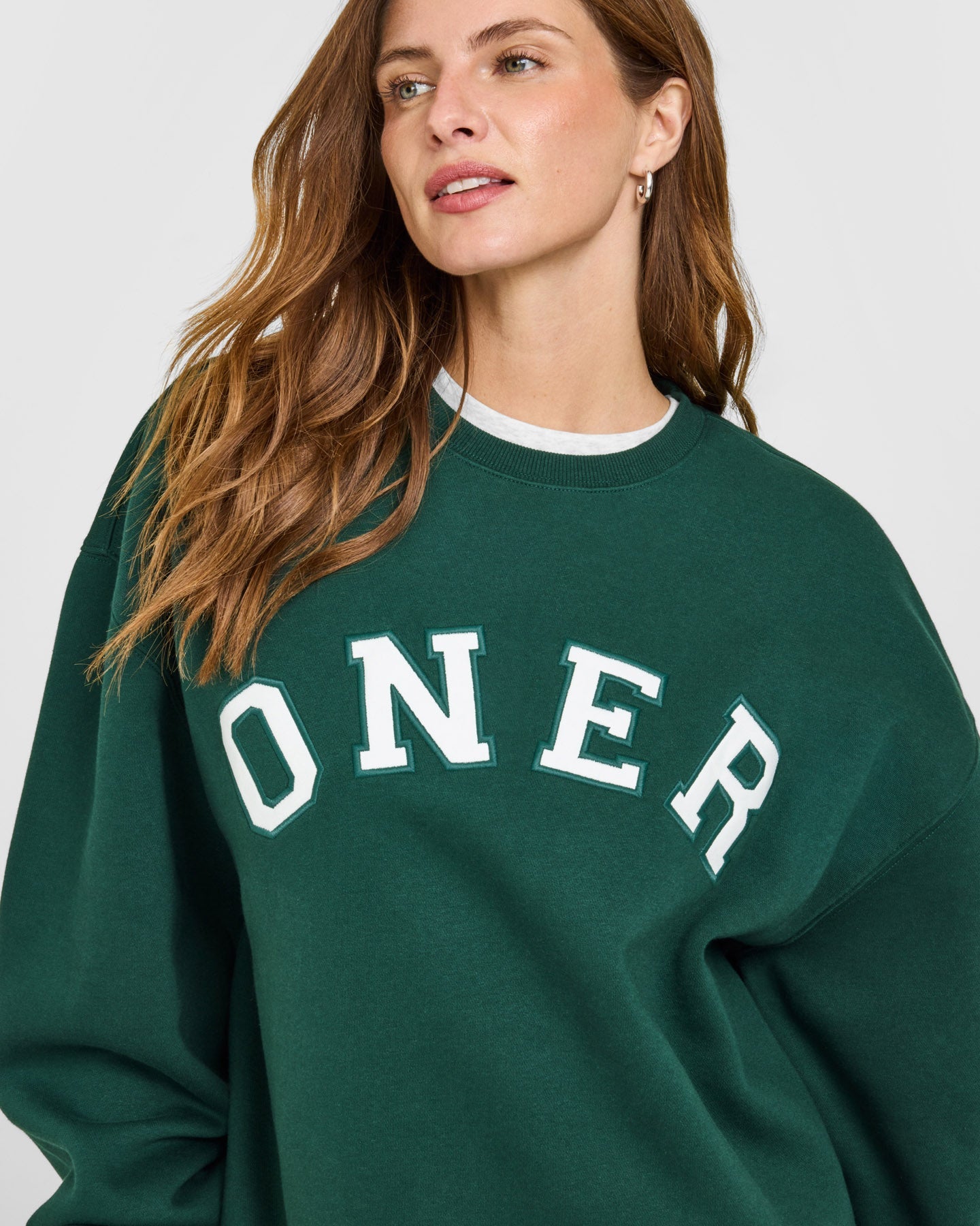 Foundations Oversized Oner Girlfriend Sweatshirt | Racing Green - Image 5