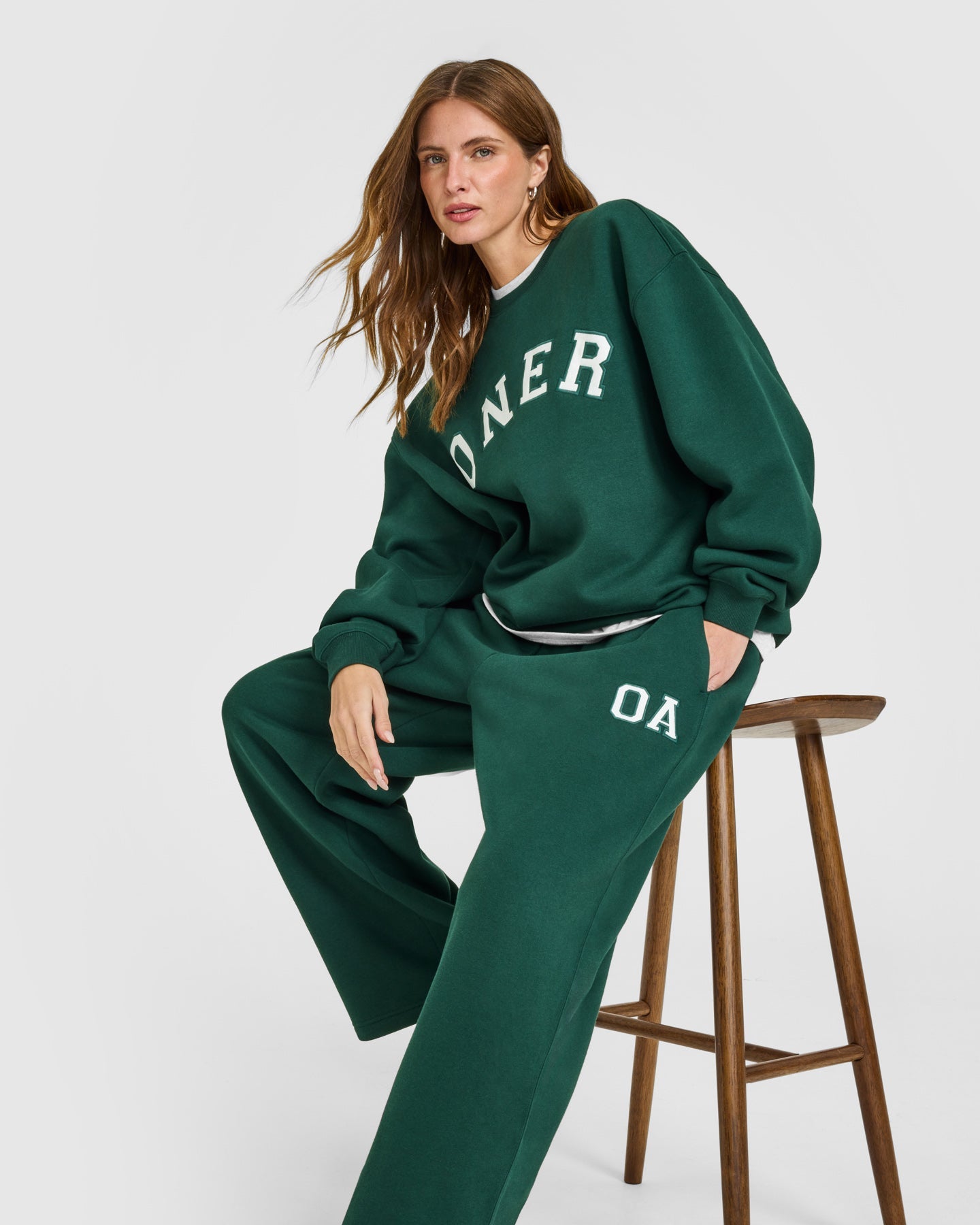 Foundations Oversized Oner Girlfriend Sweatshirt | Racing Green - Image 6
