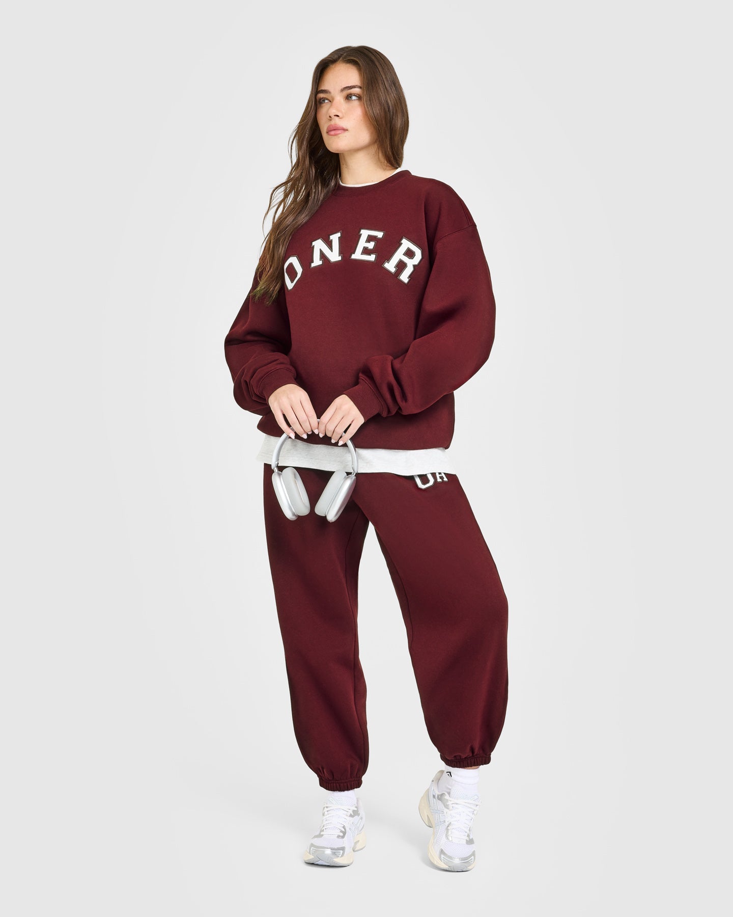 Foundations Oversized Oner Girlfriend Sweatshirt | Rosewood - Image 3