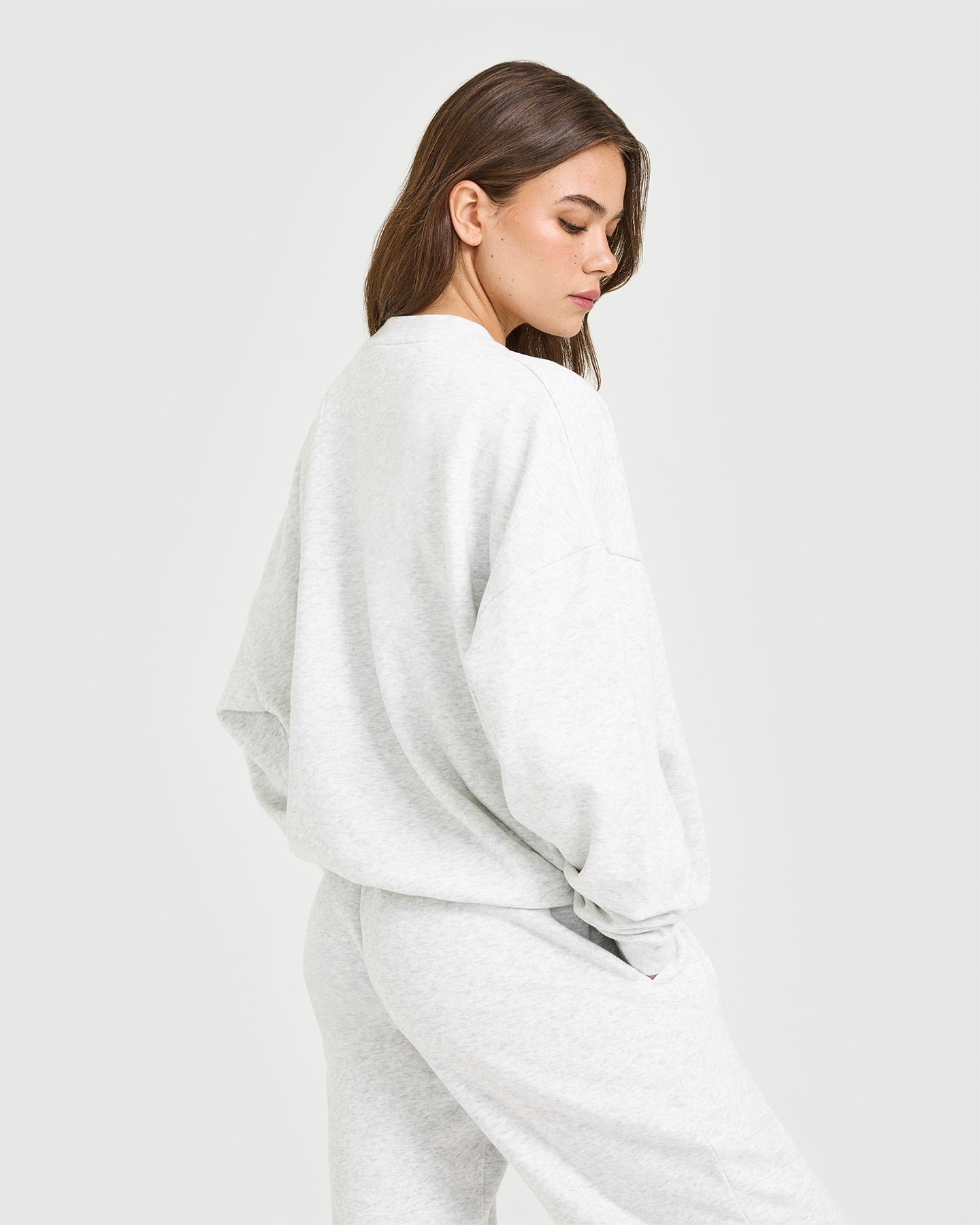 Alternative view of Mid Weight Sweatshirt | Light Grey Marl