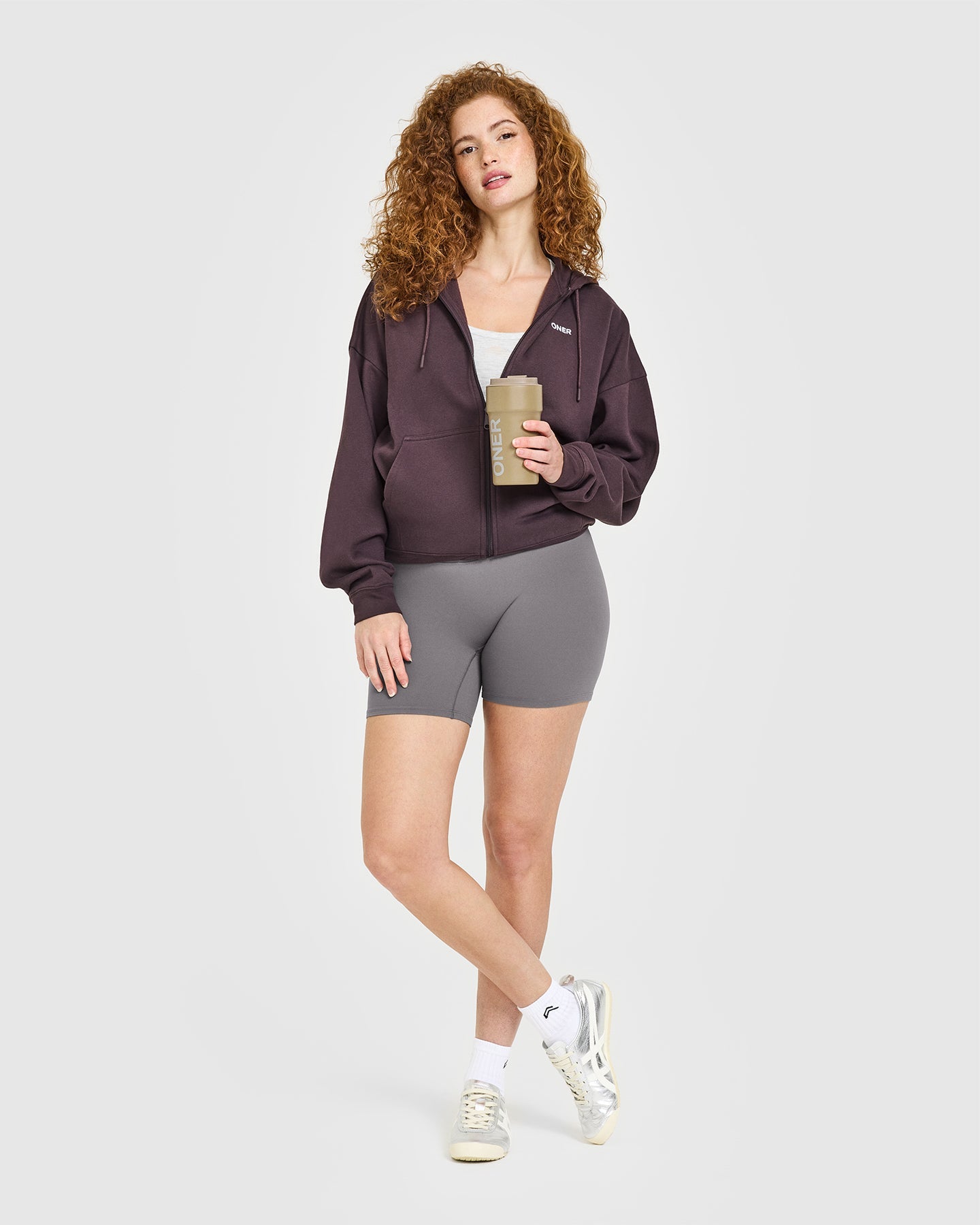 Mid Weight Relaxed Zip Through Hoodie | Umber Brown - Image 3