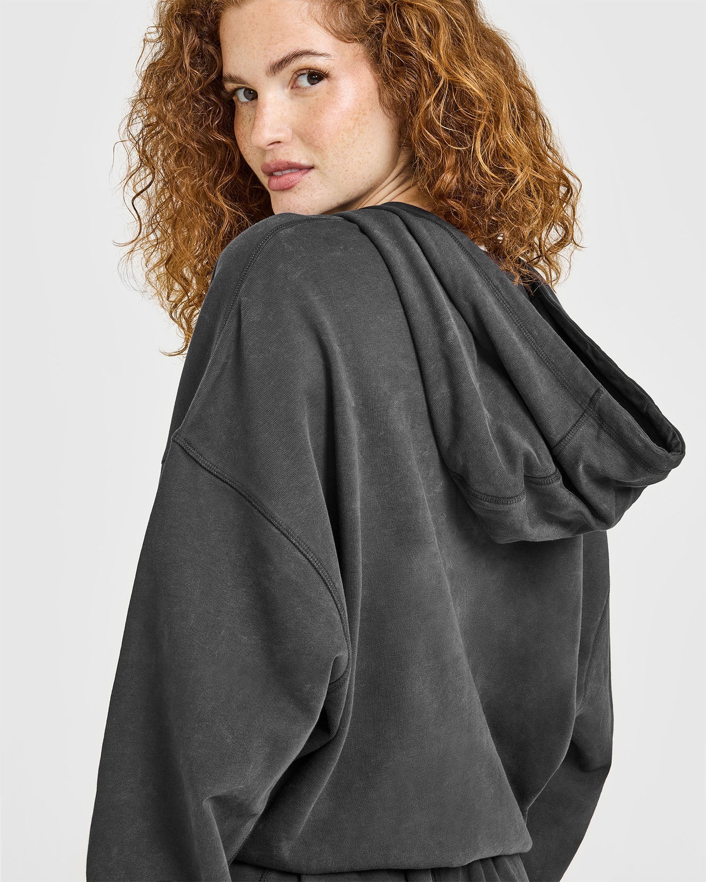 Raw Lounge Oversized Zip Hoodie | Washed Black - Image 4