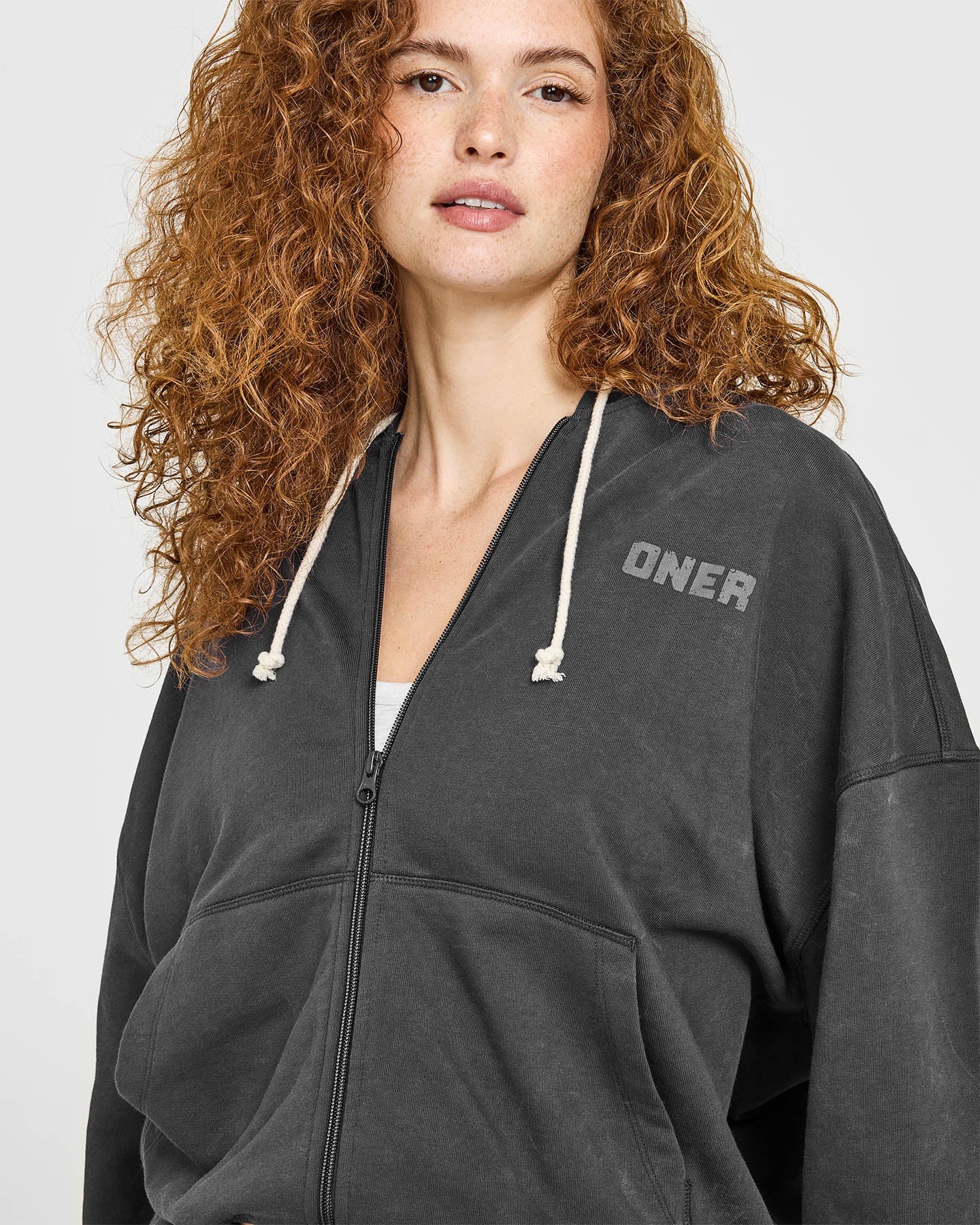 Raw Lounge Oversized Zip Hoodie | Washed Black - Image 5
