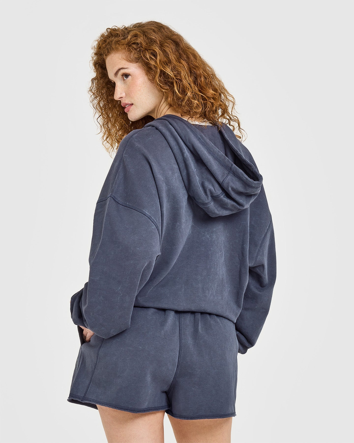 Alternative view of Raw Lounge Oversized Zip Hoodie | Washed True Blue