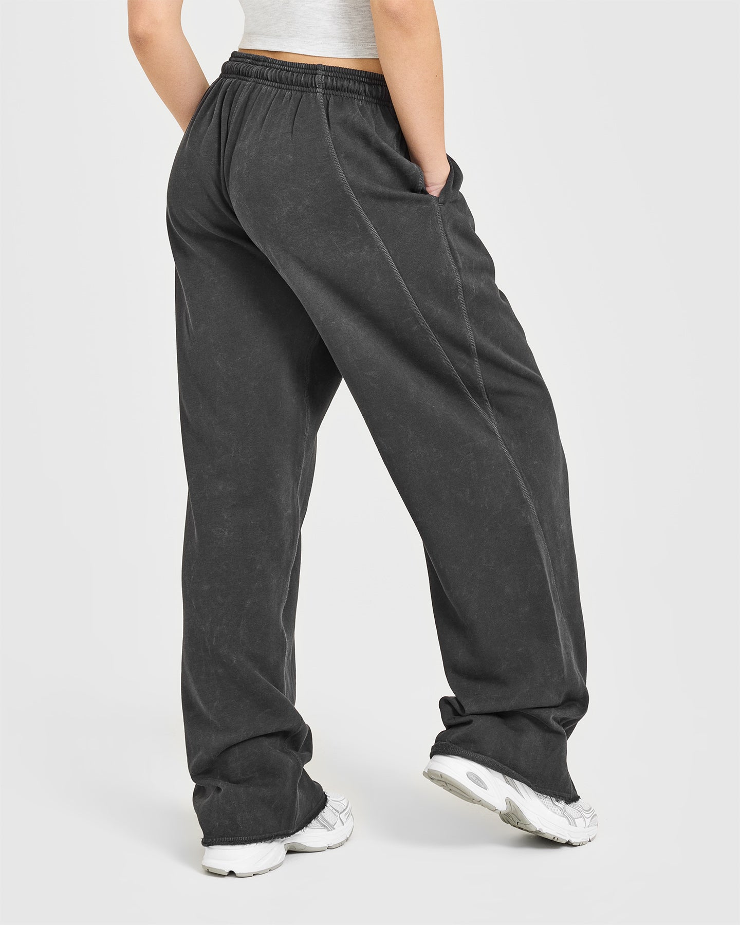 Alternative view of Raw Lounge Wide Leg Joggers | Washed Black