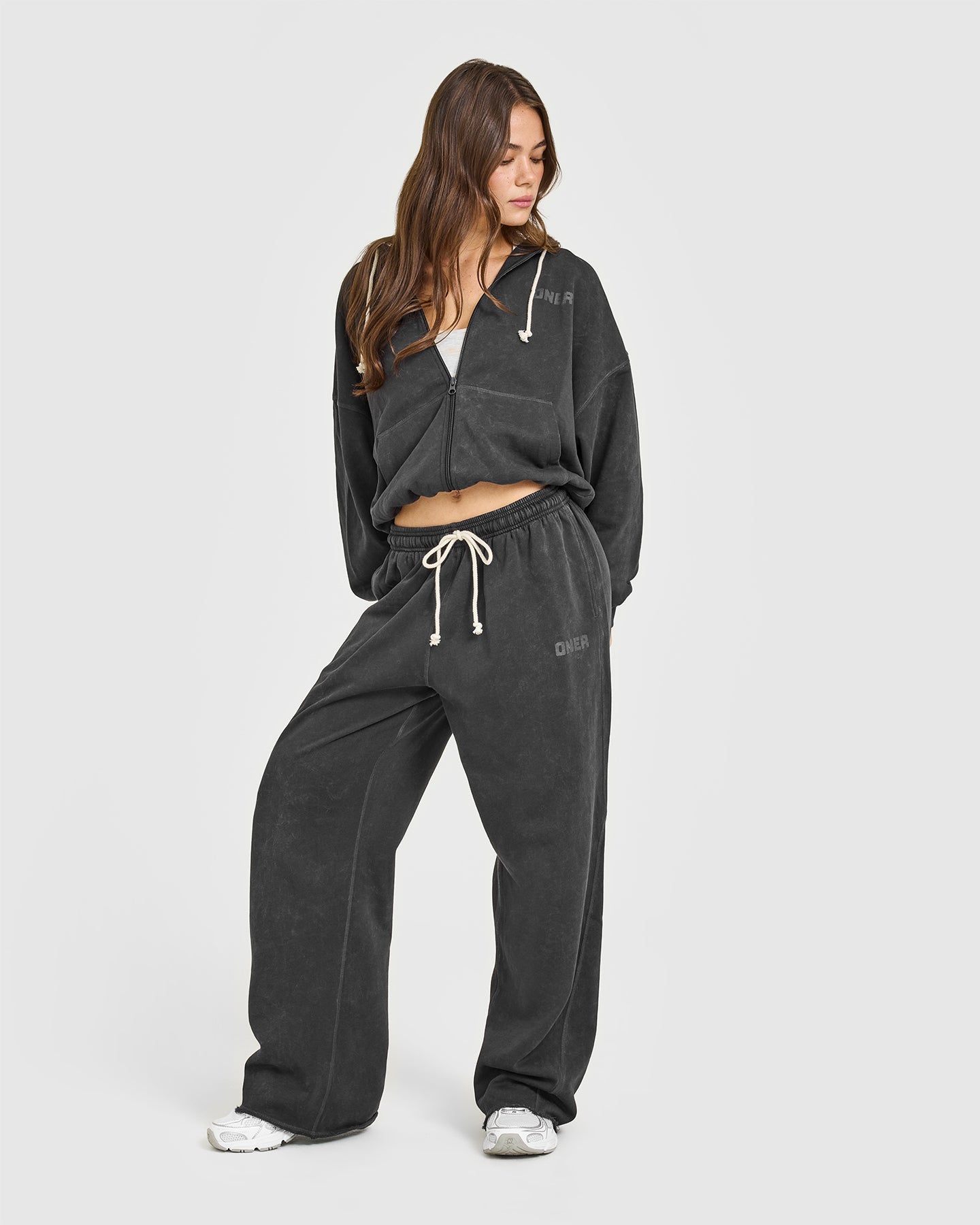 Raw Lounge Wide Leg Joggers | Washed Black - Image 3