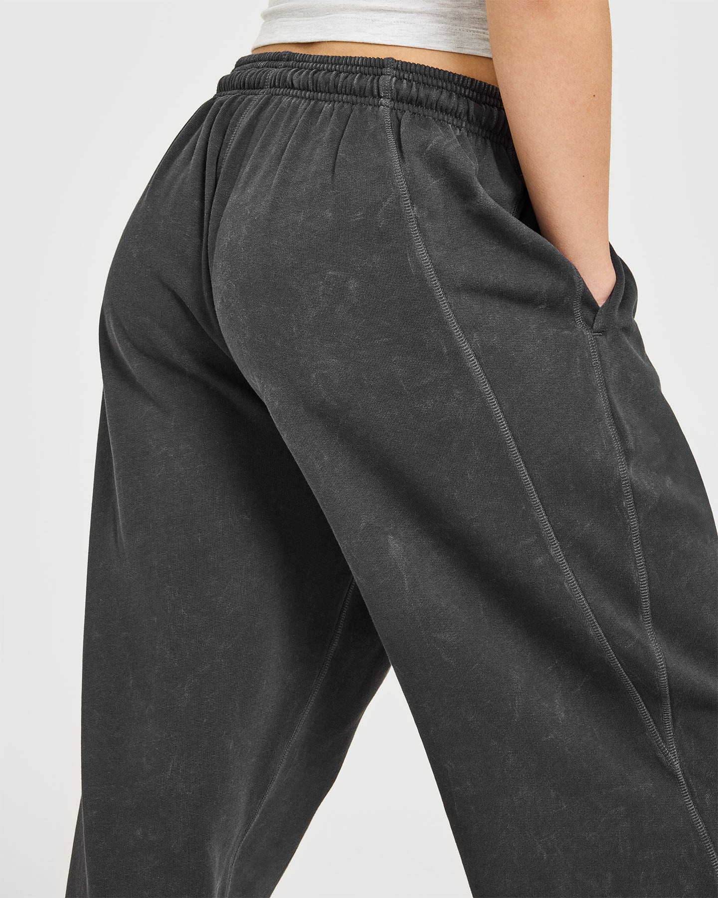 Raw Lounge Wide Leg Joggers | Washed Black - Image 4