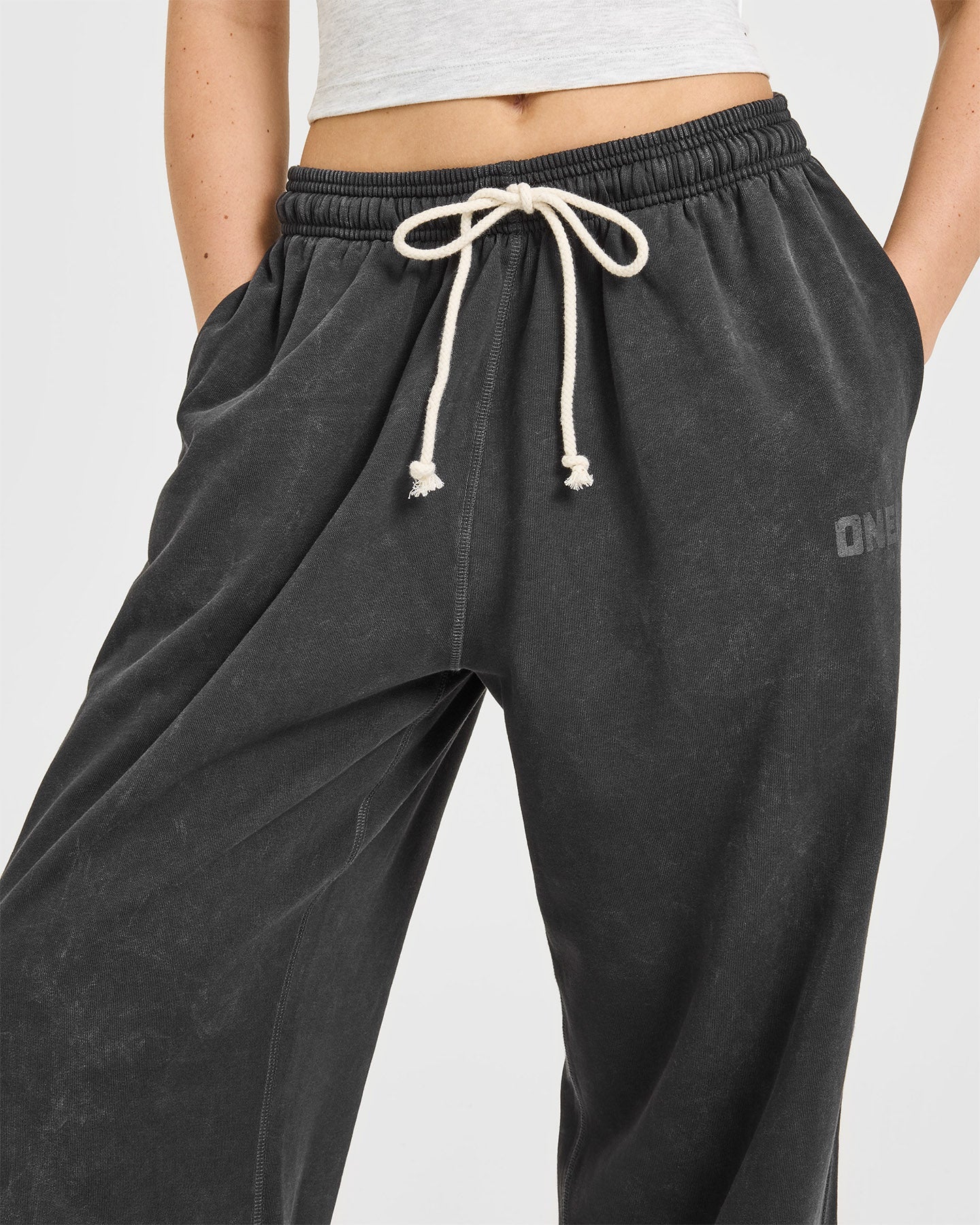 Raw Lounge Wide Leg Joggers | Washed Black - Image 5