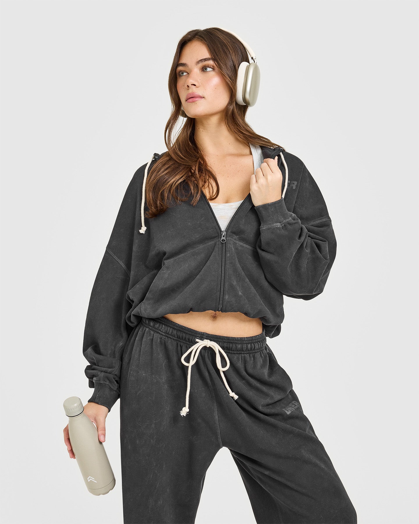 Raw Lounge Wide Leg Joggers | Washed Black - Image 6