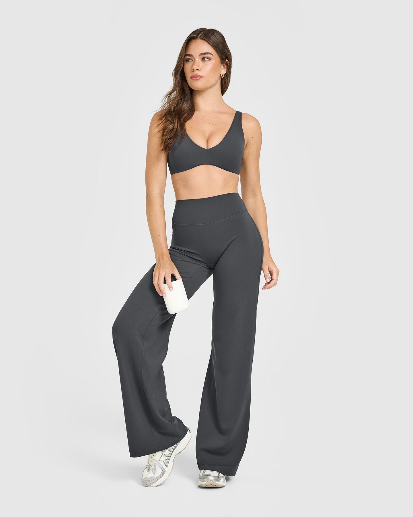 SoftMotion Scoop Back Bralette with White Logo | Coal - Image 3