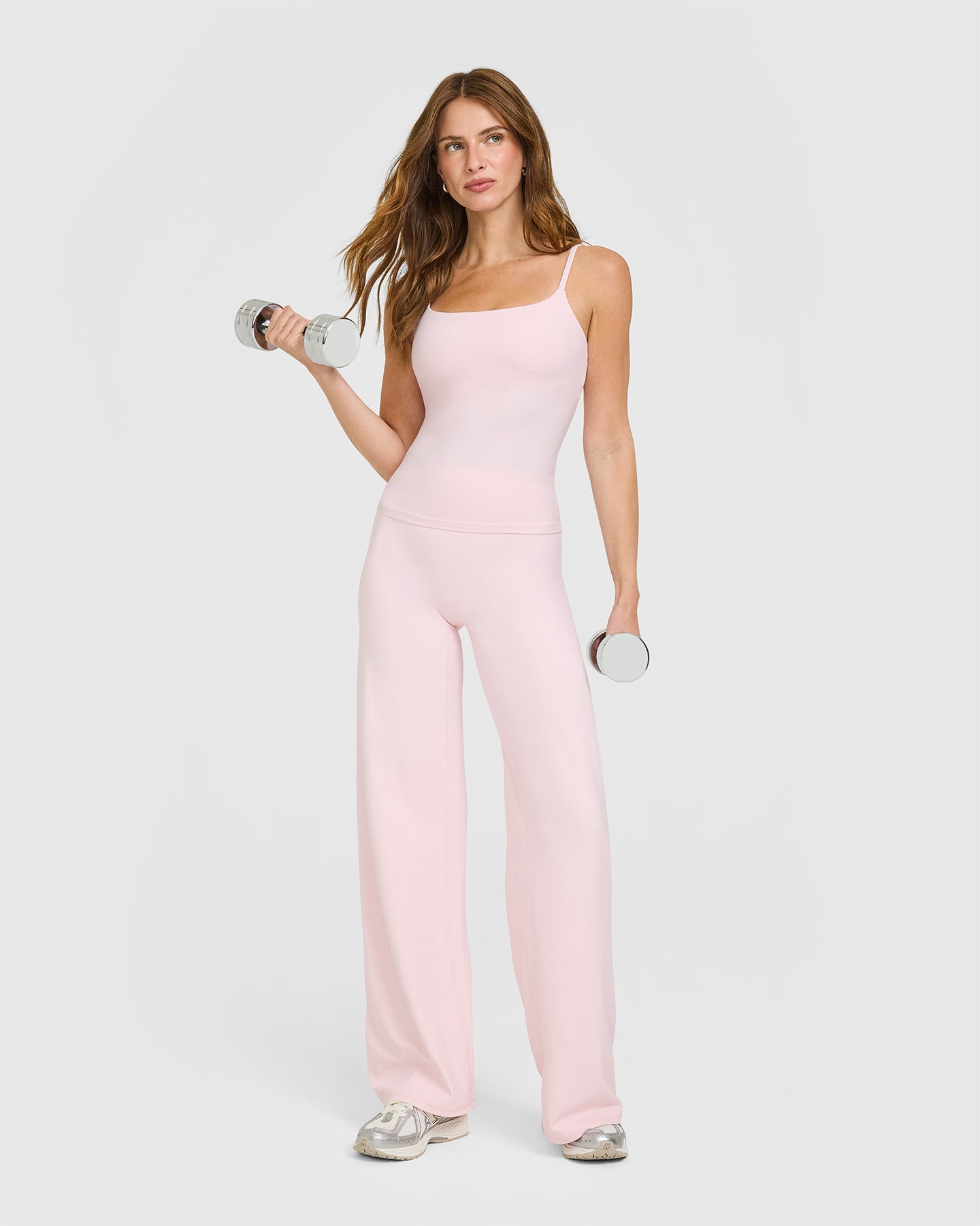 SoftMotion Strappy Vest with Built in Bra Shelf | Ballet Pink - Image 3