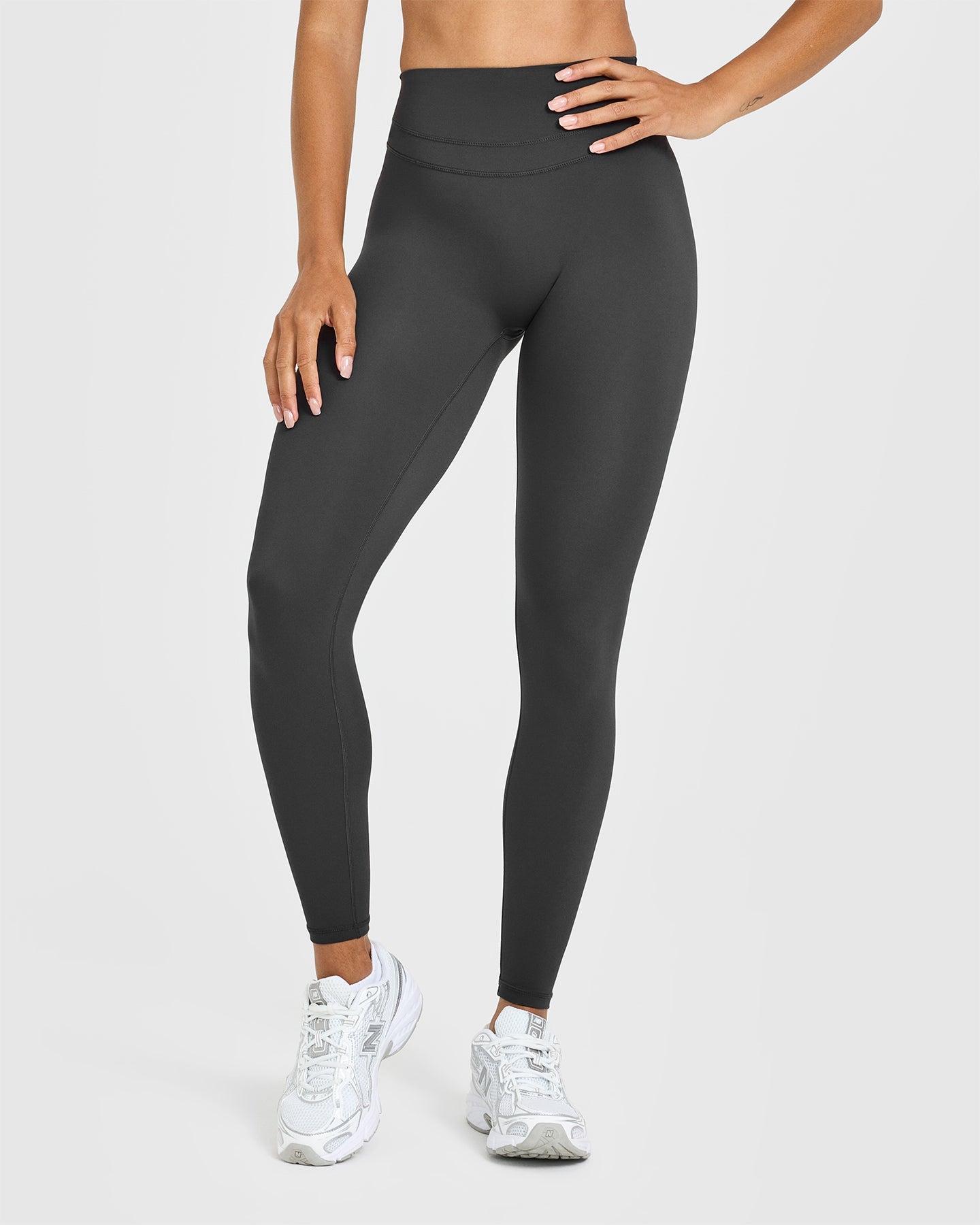 Alternative view of UnifiedMove High Waisted Leggings White Logo | Coal
