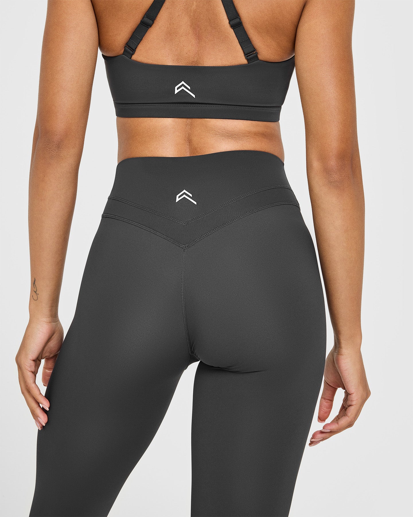 UnifiedMove High Waisted Leggings White Logo | Coal - Image 4