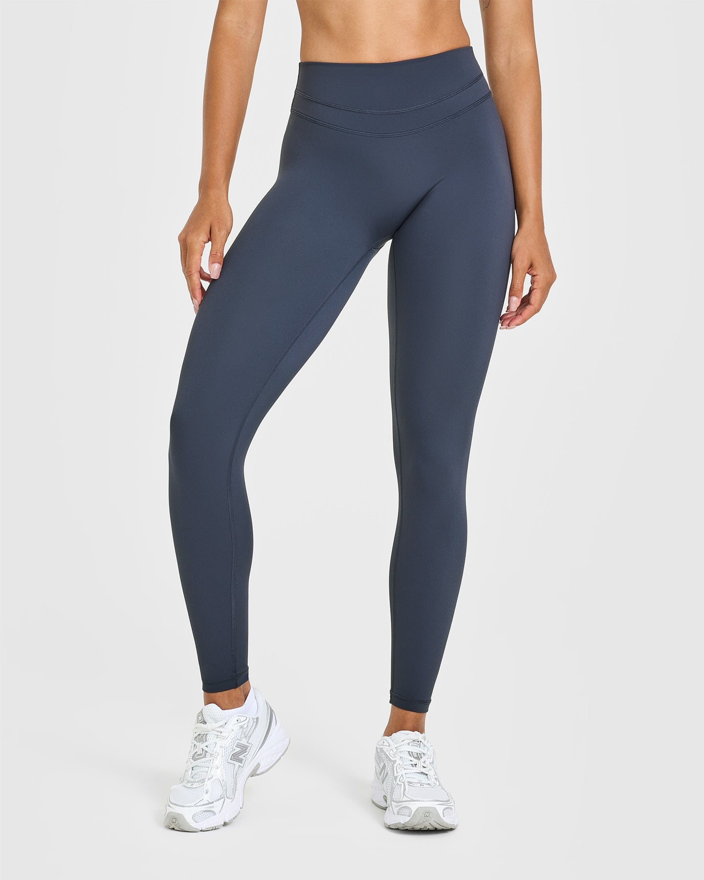 Alternative view of UnifiedMove High Waisted Leggings White Logo | True Blue