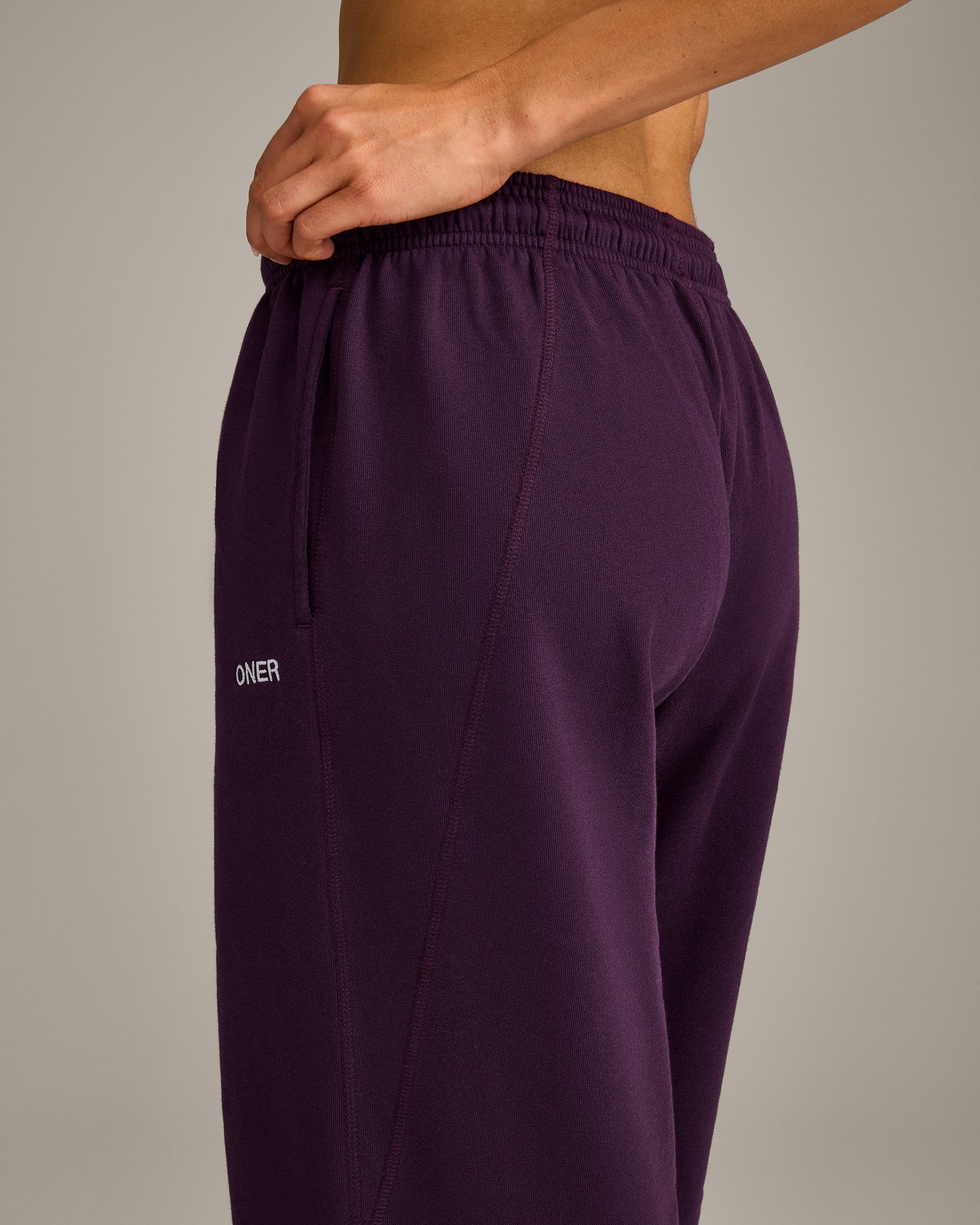 Raw Cut Lounge Wide Leg Joggers | Washed Blackberry Purple - Image 4