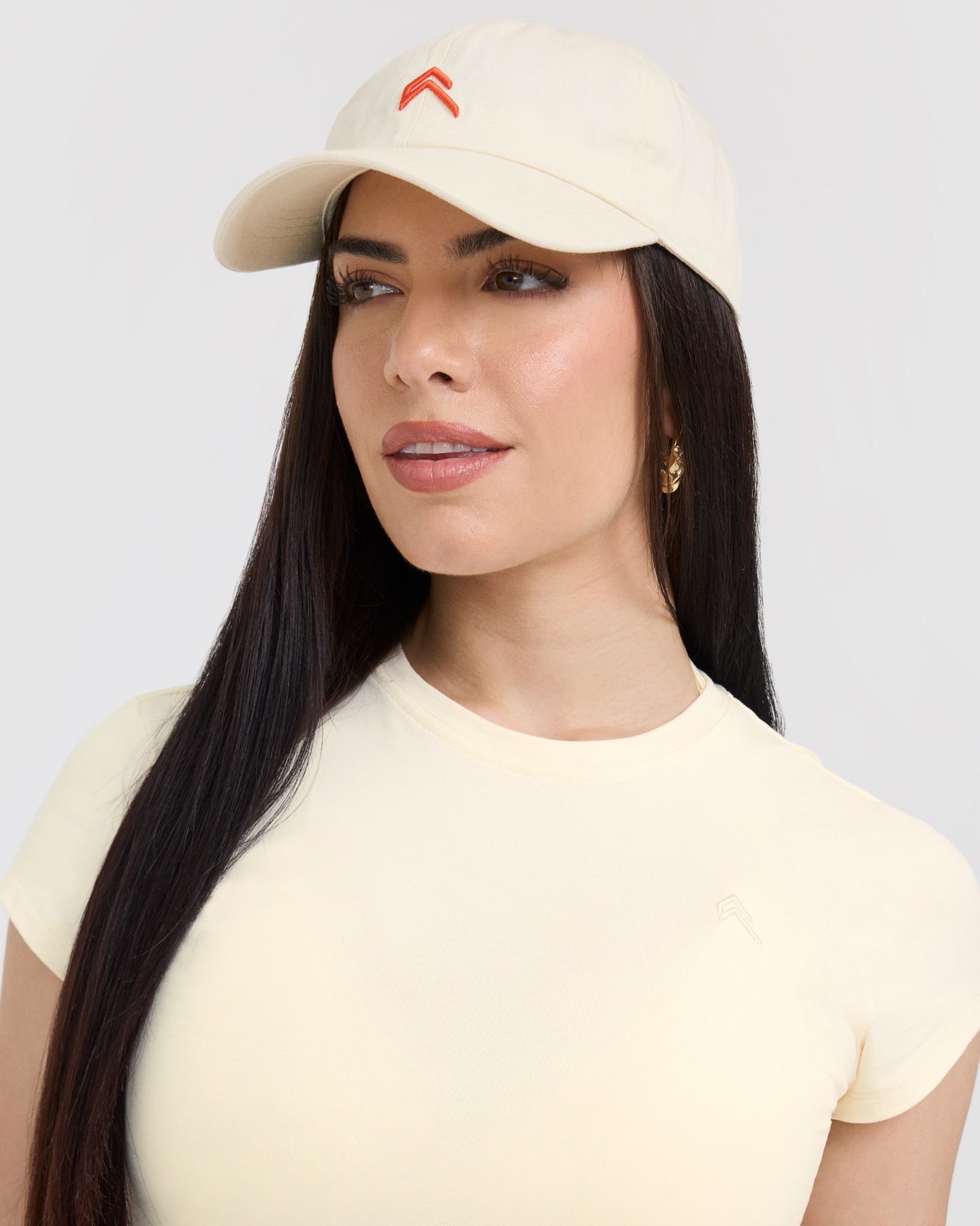 Classic Baseball Cap | Off White/Charged Orange - Image 3