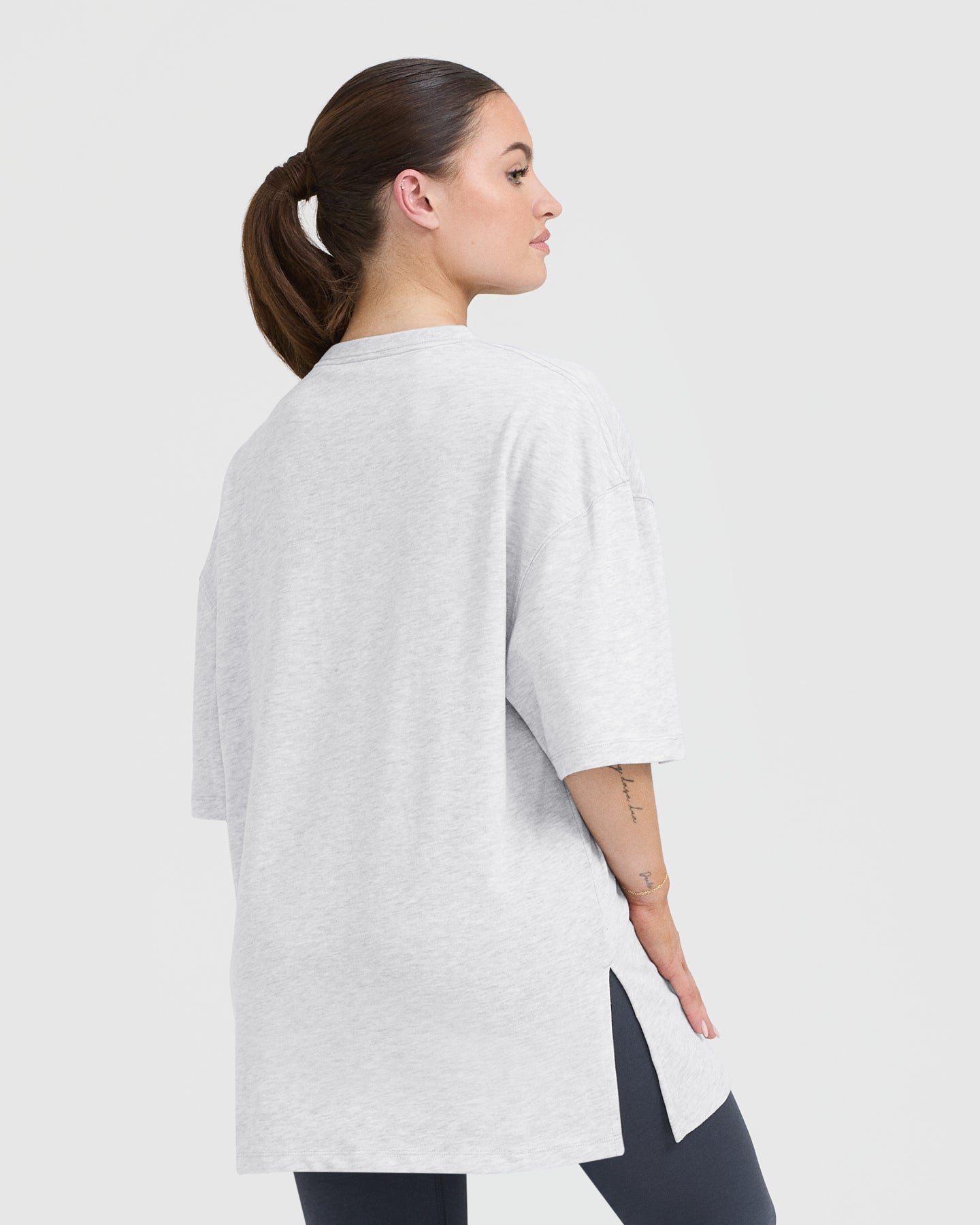 Alternative view of Classic Oner Graphic Longline T-Shirt | Light Grey Marl