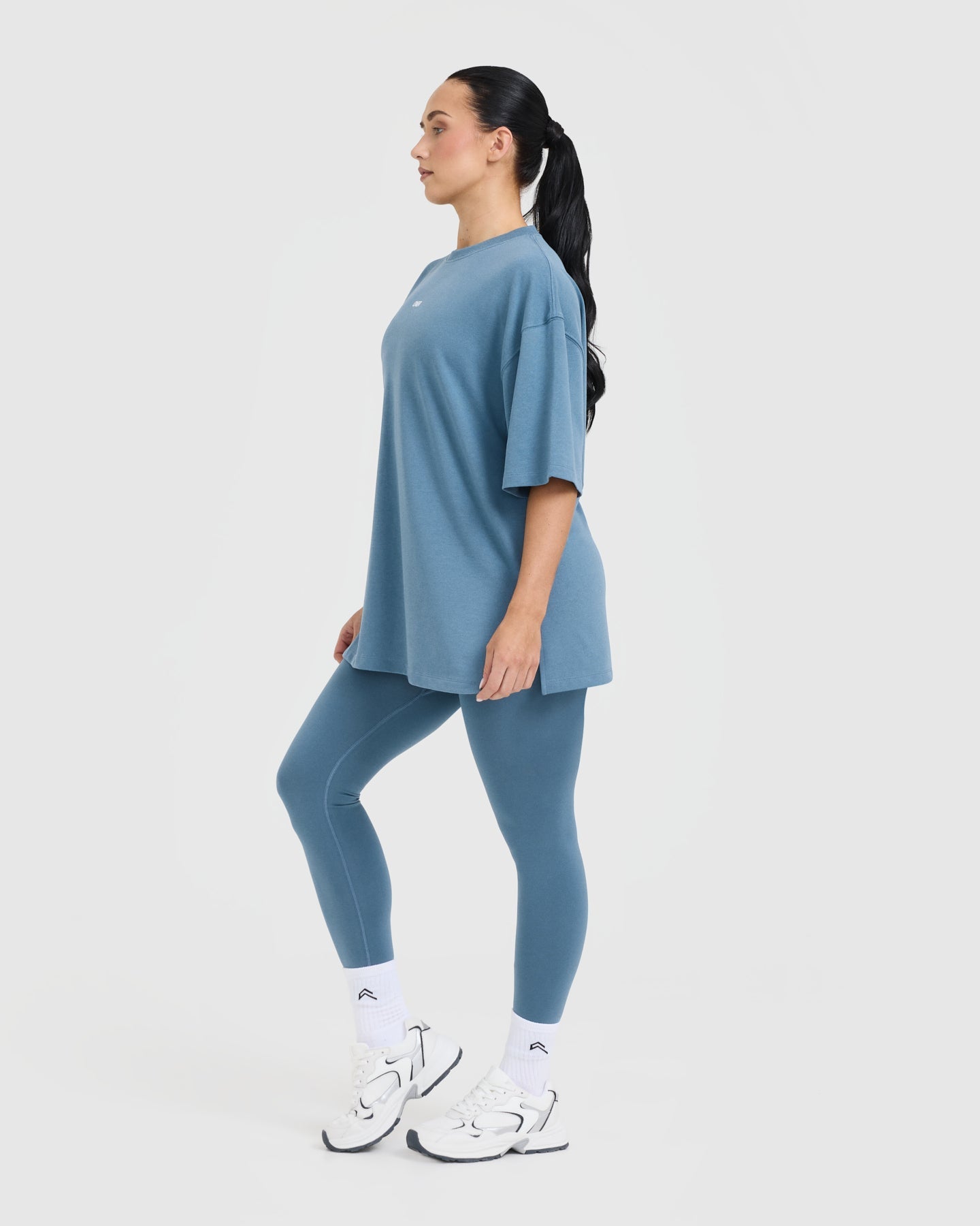 Classic Oner Graphic Longline T-Shirt | Moonstone Blue - Image 3