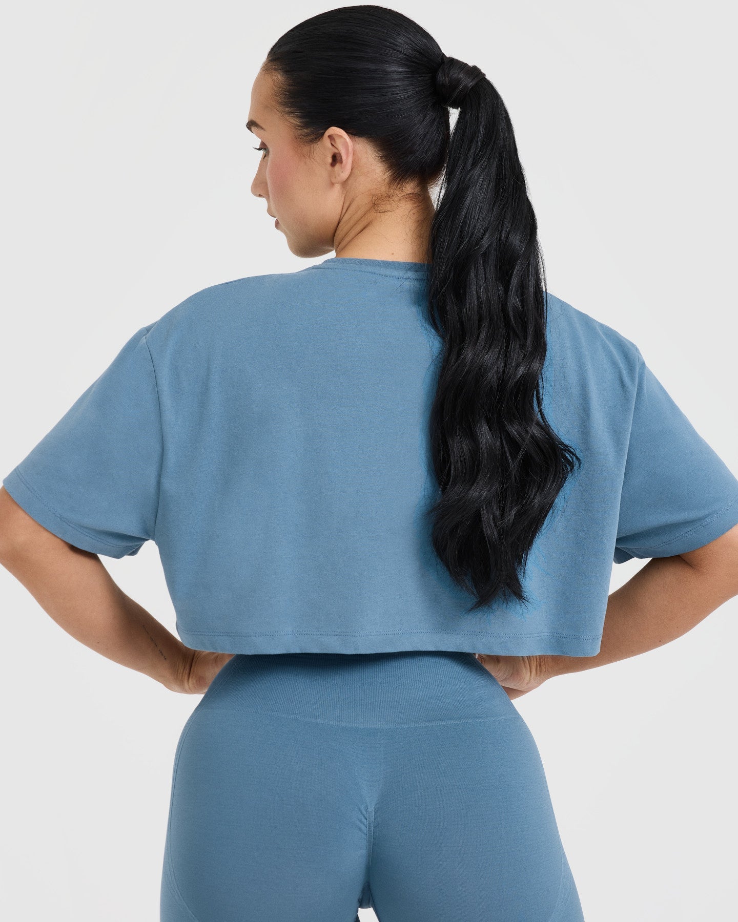 Classic Oner Graphic Crop Lightweight T-Shirt | Moonstone Blue - Image 4