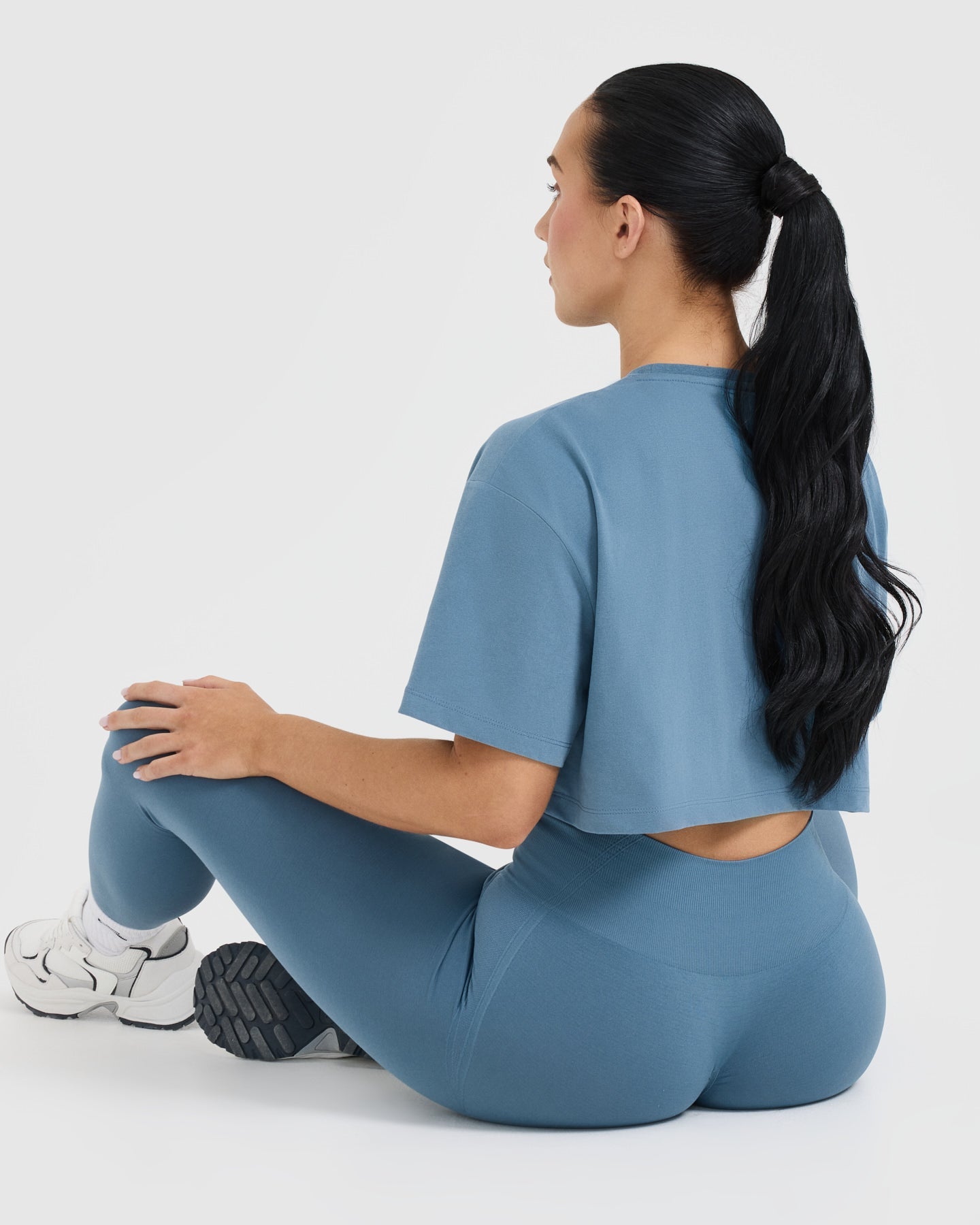 Classic Oner Graphic Crop Lightweight T-Shirt | Moonstone Blue - Image 5